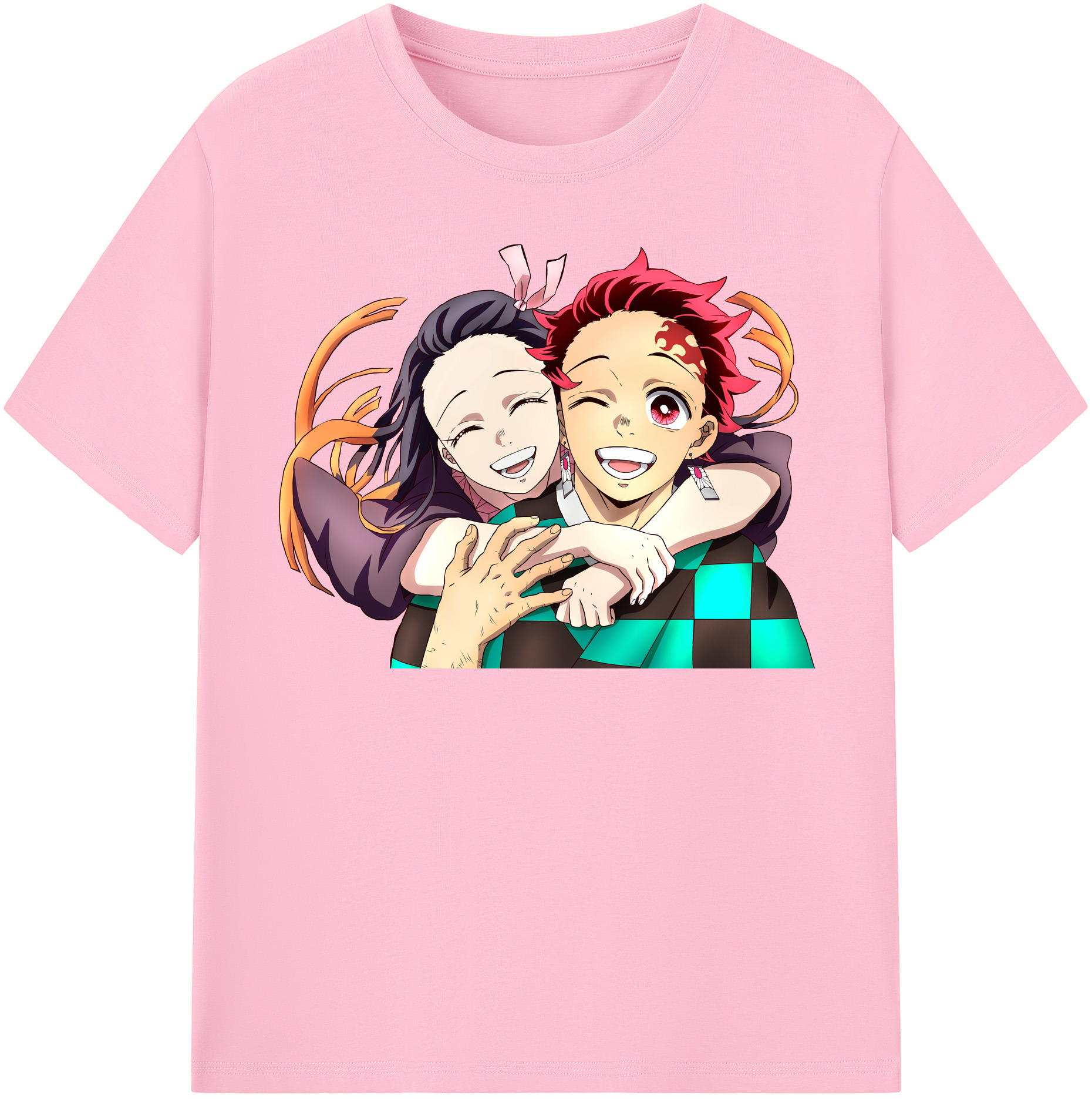 （画像用） 鬼滅の刃（きめつのやいば）竈門 禰󠄀豆子／かまど ねずこ Kamado Nezuko 綿100％半袖Tシャツ（フロントプリント）