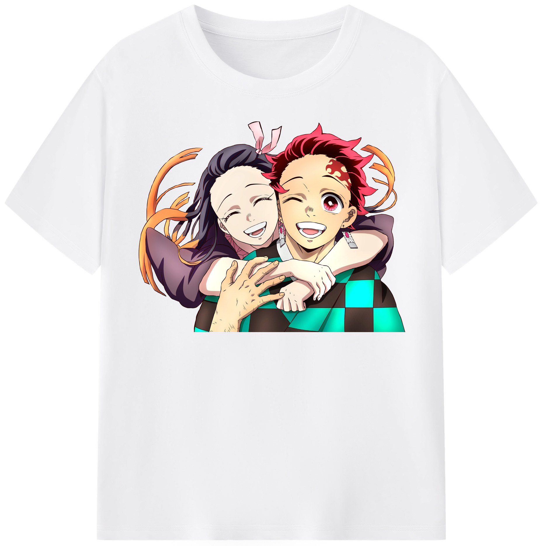 （画像用） 鬼滅の刃（きめつのやいば）竈門 禰󠄀豆子／かまど ねずこ Kamado Nezuko 綿100％半袖Tシャツ（フロントプリント）