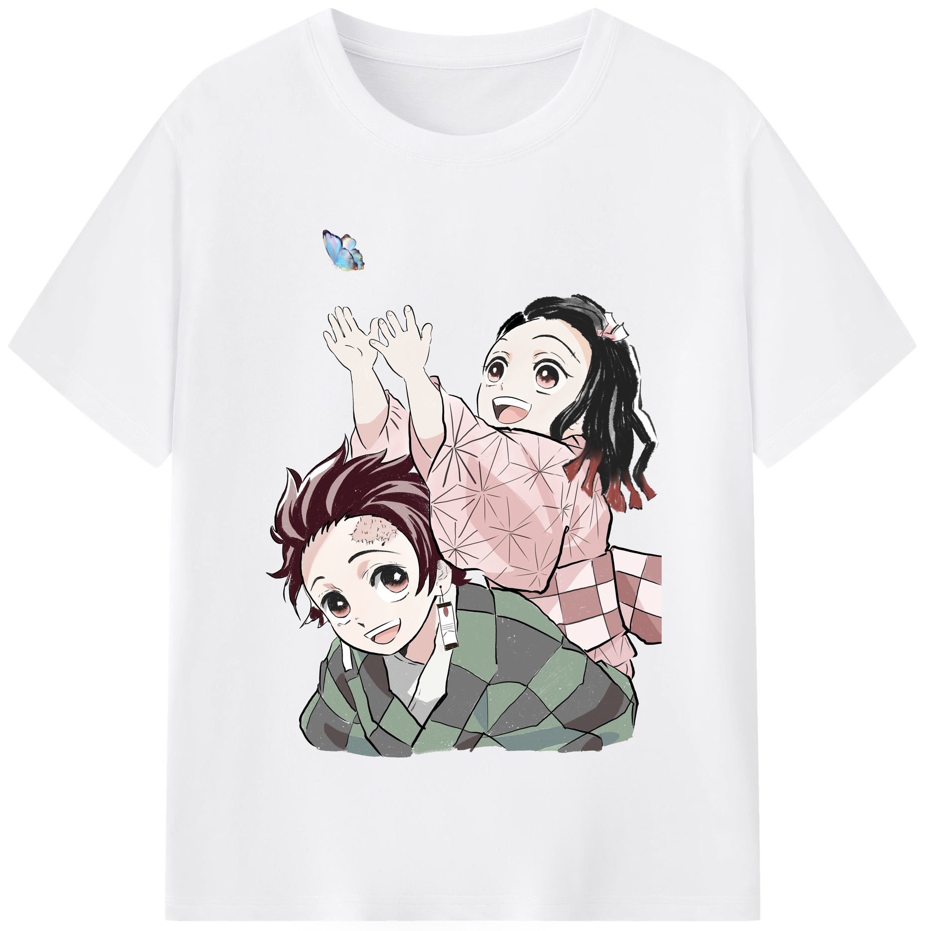 （画像用） 鬼滅の刃（きめつのやいば）竈門 禰󠄀豆子／かまど ねずこ Kamado Nezuko 綿100％半袖Tシャツ（フロントプリント）