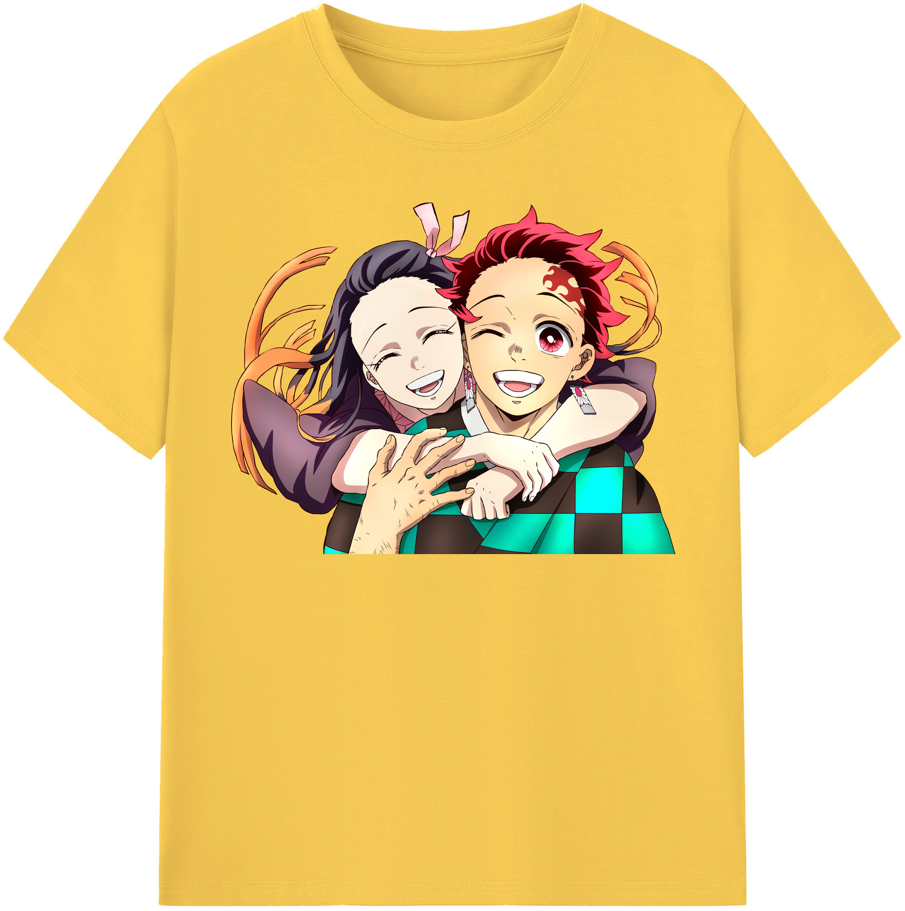 （画像用） 鬼滅の刃（きめつのやいば）竈門 禰󠄀豆子／かまど ねずこ Kamado Nezuko 綿100％半袖Tシャツ（フロントプリント）