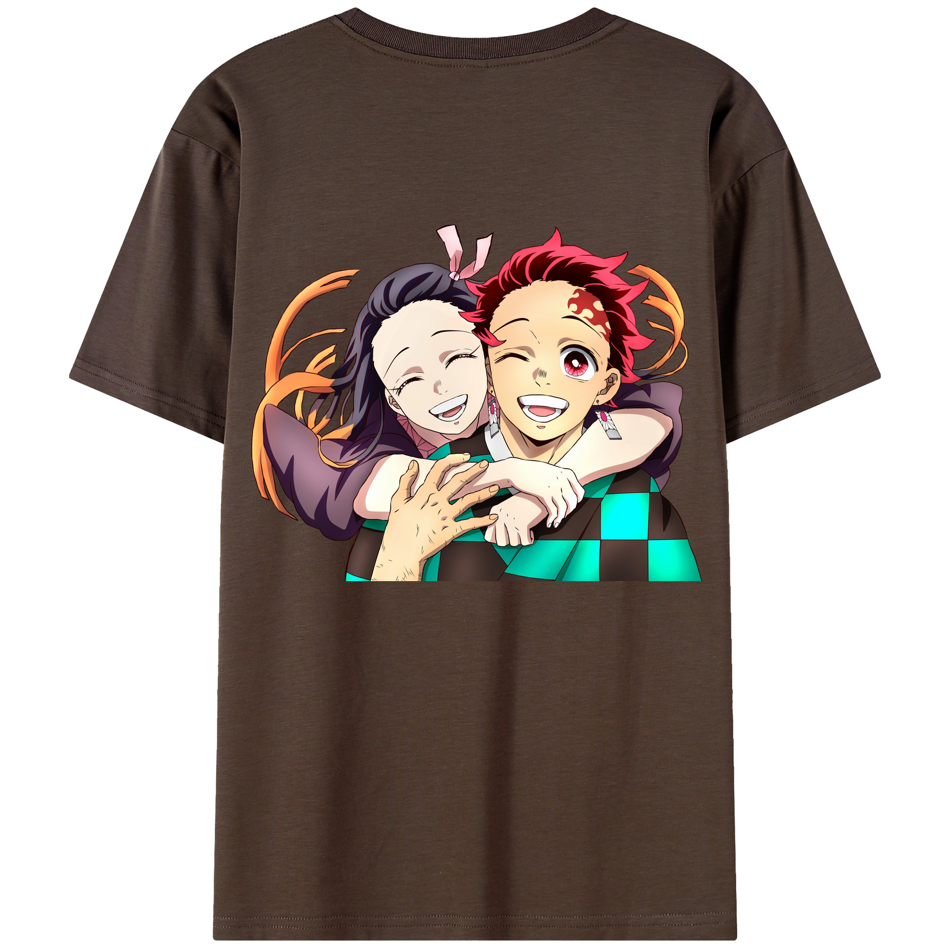 （画像用） 鬼滅の刃（きめつのやいば）竈門 禰󠄀豆子／かまど ねずこ Kamado Nezuko 綿100％半袖Tシャツ（背面プリント）
