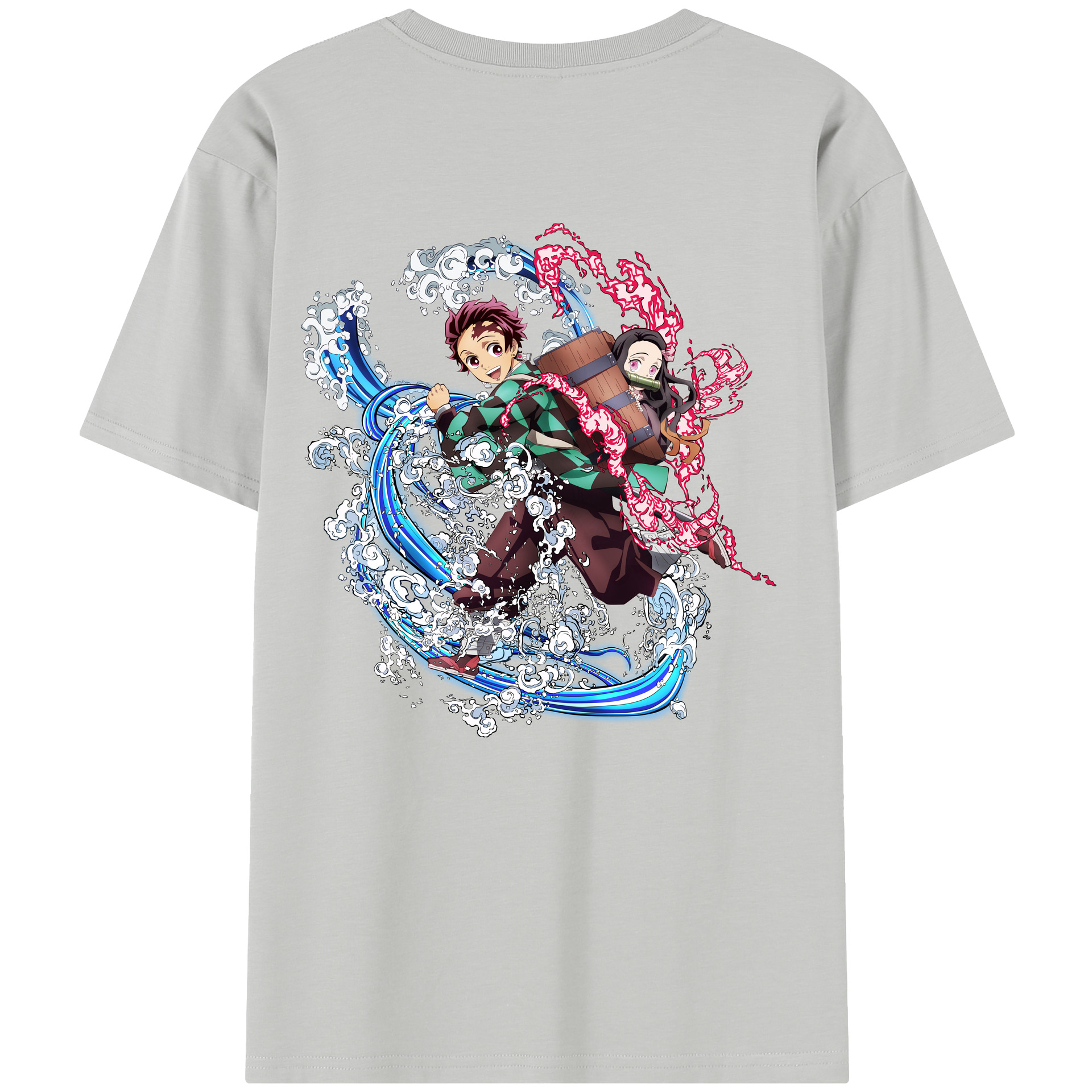 （画像用） 鬼滅の刃（きめつのやいば）竈門 禰󠄀豆子／かまど ねずこ Kamado Nezuko 綿100％半袖Tシャツ（背面プリント）