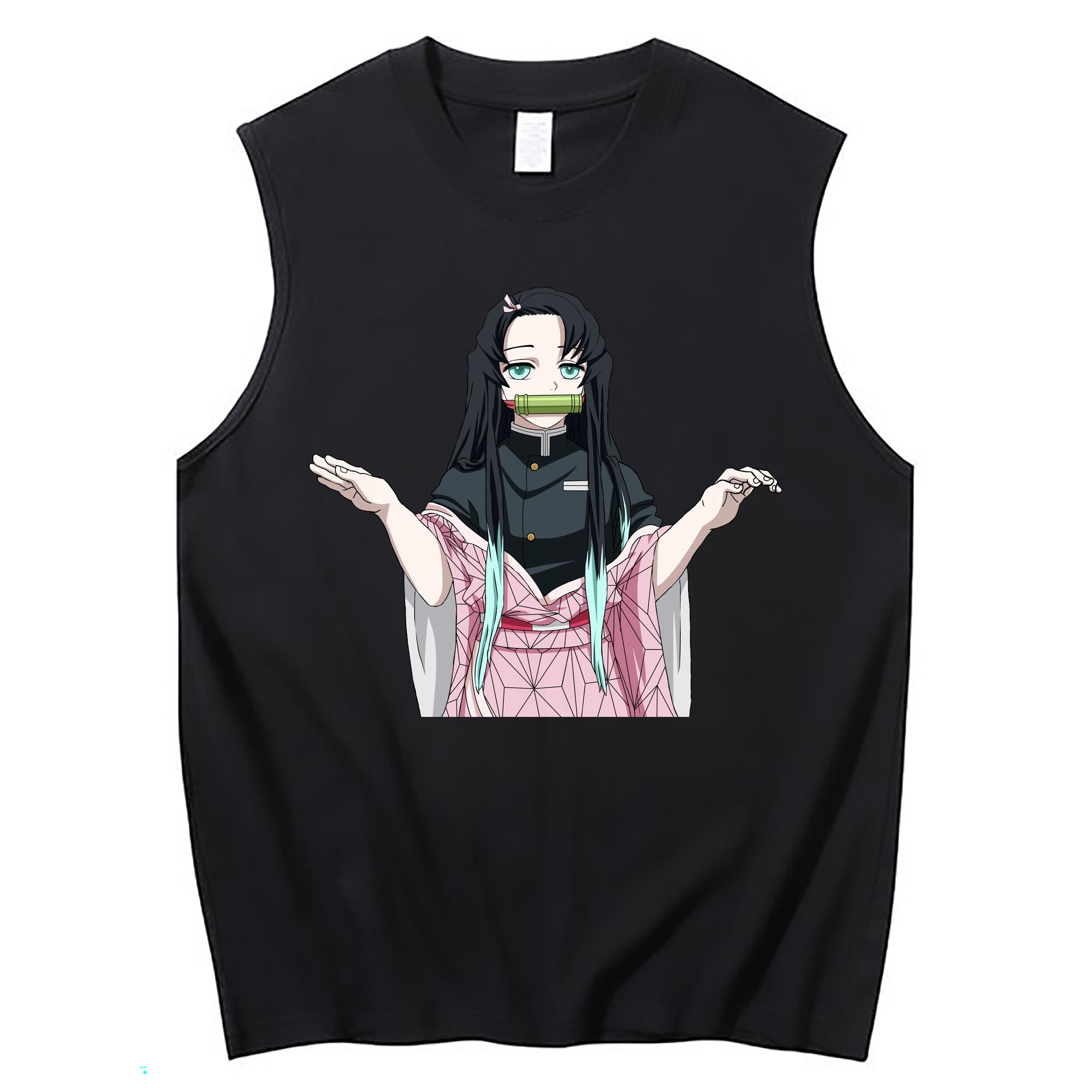 （画像用） 鬼滅の刃（きめつのやいば）竈門 禰󠄀豆子／かまど ねずこ Kamado Nezuko コットン100％タンクトップ（フロントプリント）