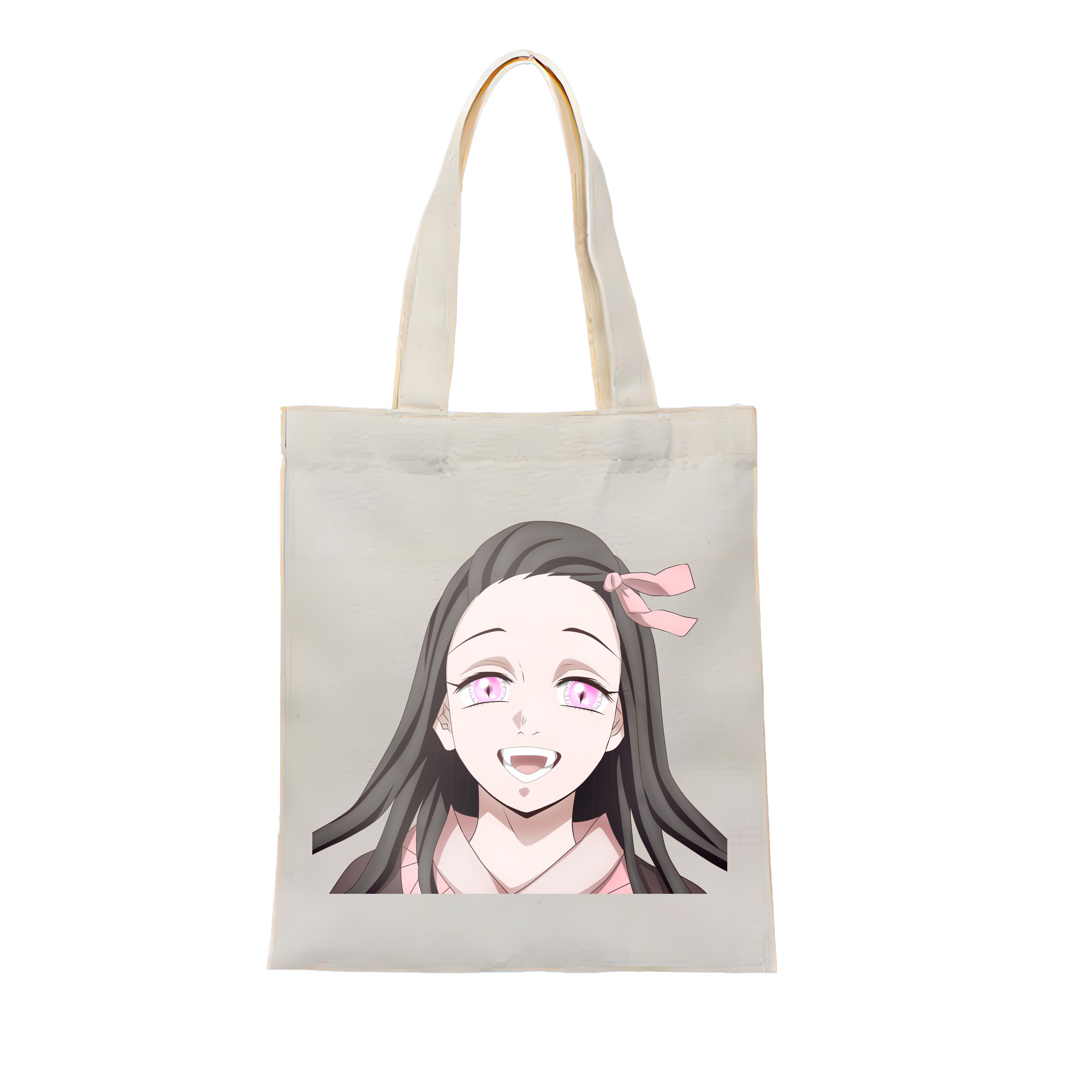 （画像用） 鬼滅の刃（きめつのやいば）竈門 禰󠄀豆子／かまど ねずこ Kamado Nezuko 縦型キャンバス生地手提げバッグ　トートバッグ