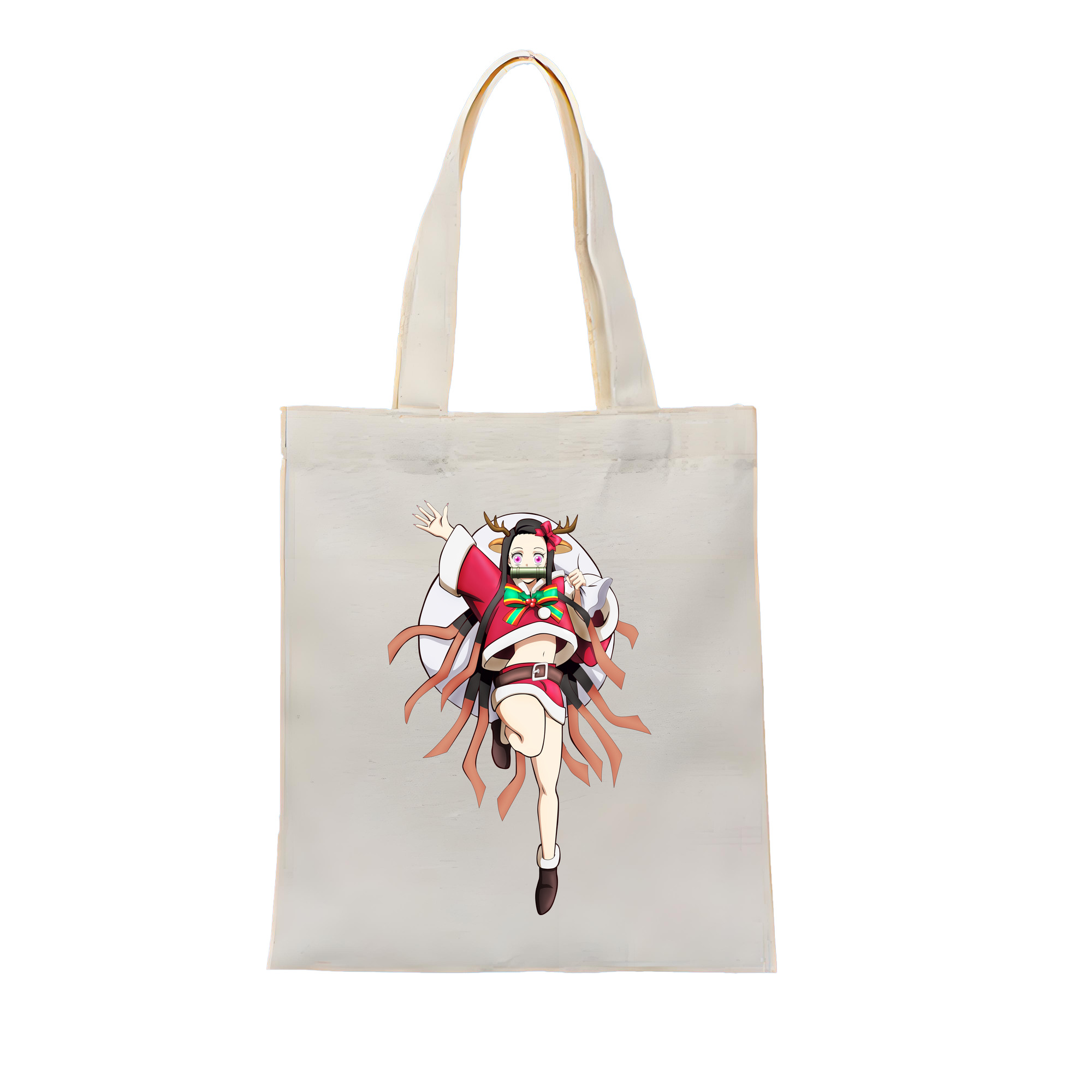 （画像用） 鬼滅の刃（きめつのやいば）竈門 禰󠄀豆子／かまど ねずこ Kamado Nezuko 縦型キャンバス生地手提げバッグ　トートバッグ