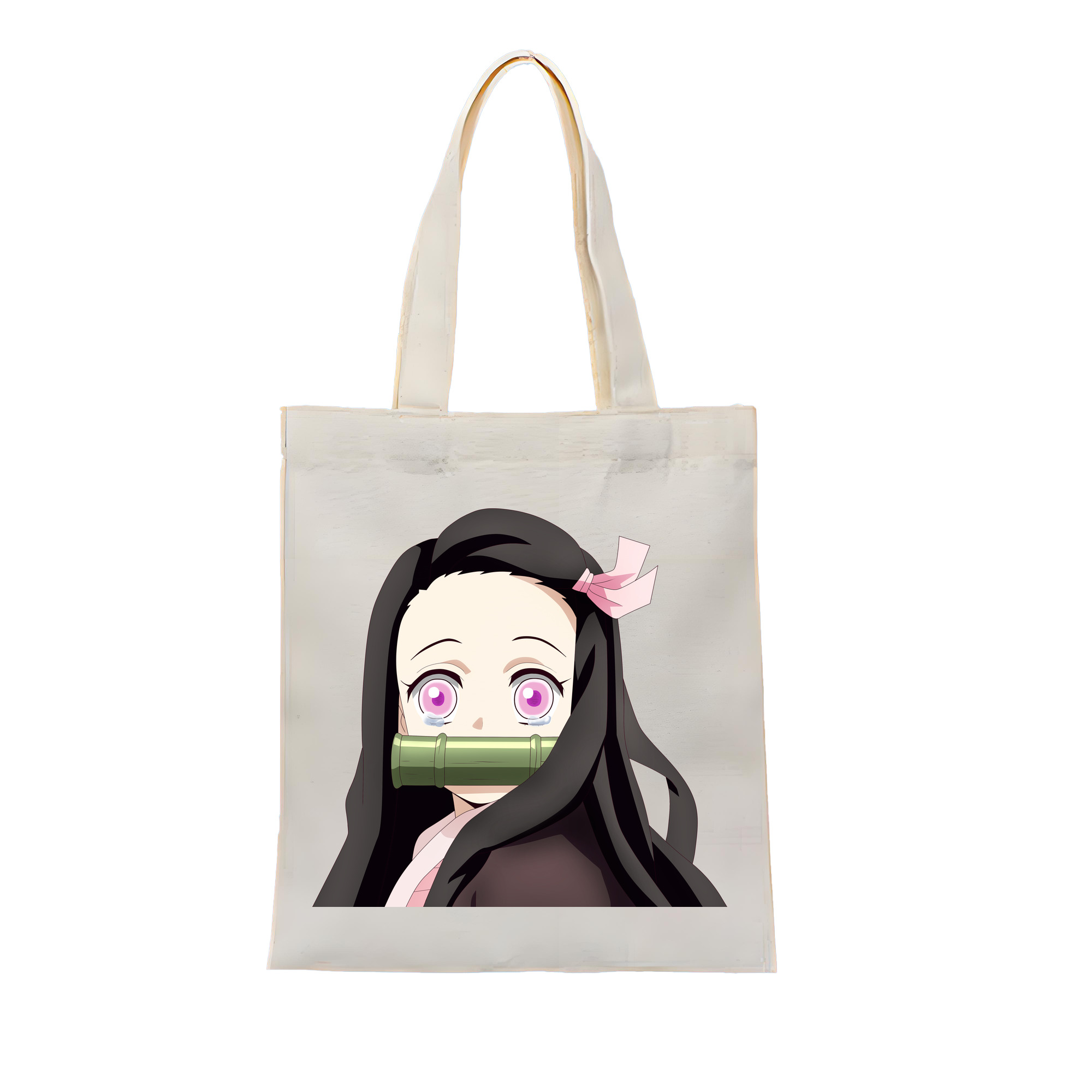 （画像用） 鬼滅の刃（きめつのやいば）竈門 禰󠄀豆子／かまど ねずこ Kamado Nezuko 縦型キャンバス生地手提げバッグ　トートバッグ