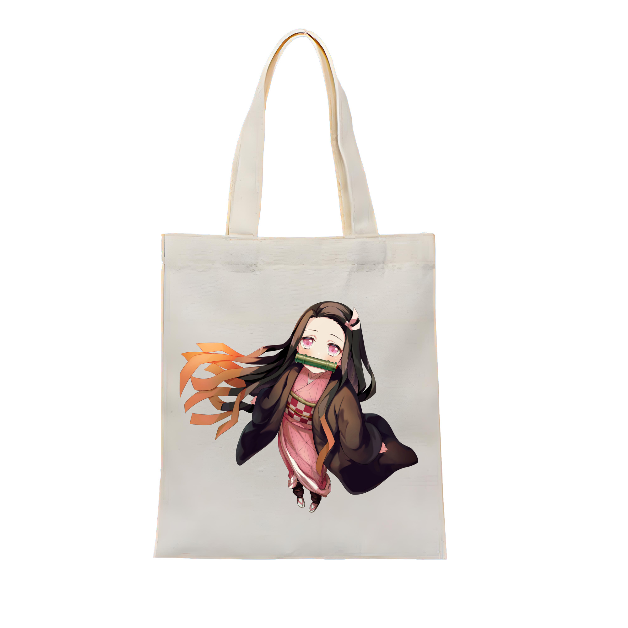 （画像用） 鬼滅の刃（きめつのやいば）竈門 禰󠄀豆子／かまど ねずこ Kamado Nezuko 縦型キャンバス生地手提げバッグ　トートバッグ