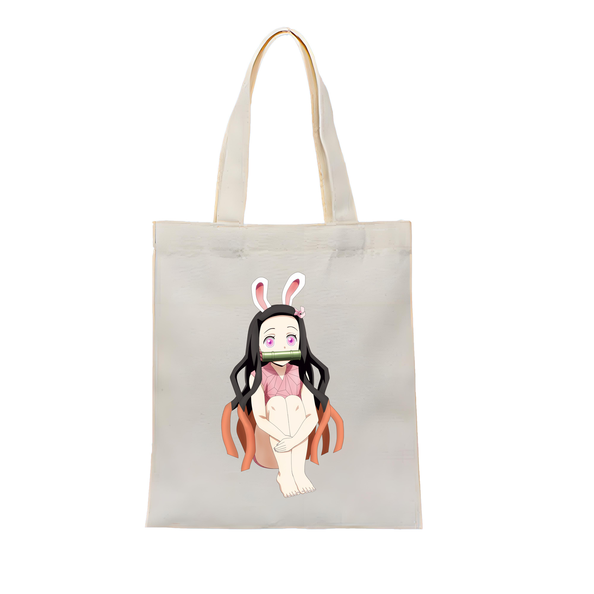 （画像用） 鬼滅の刃（きめつのやいば）竈門 禰󠄀豆子／かまど ねずこ Kamado Nezuko 縦型キャンバス生地手提げバッグ　トートバッグ