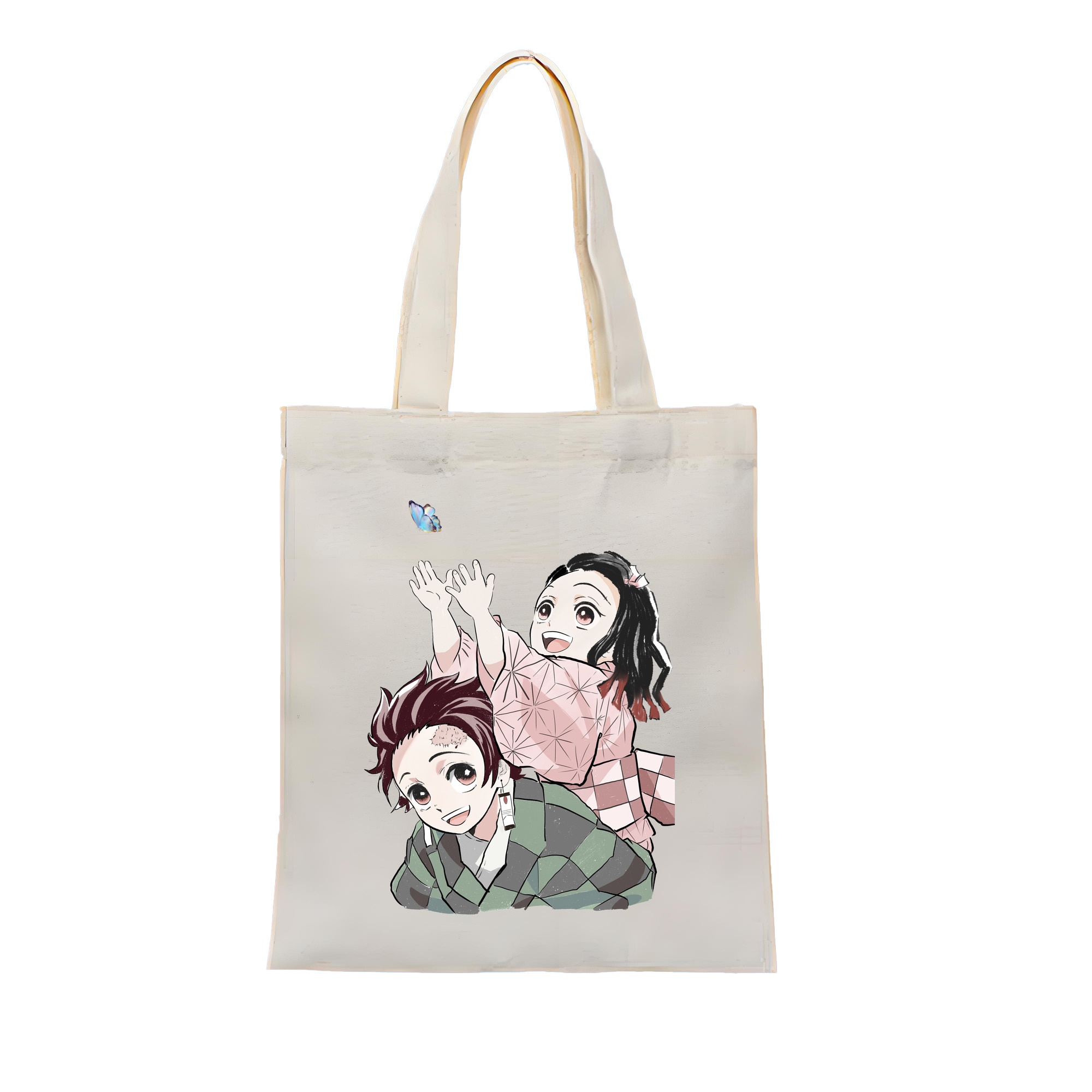 （画像用） 鬼滅の刃（きめつのやいば）竈門 禰󠄀豆子／かまど ねずこ Kamado Nezuko 縦型キャンバス生地手提げバッグ　トートバッグ