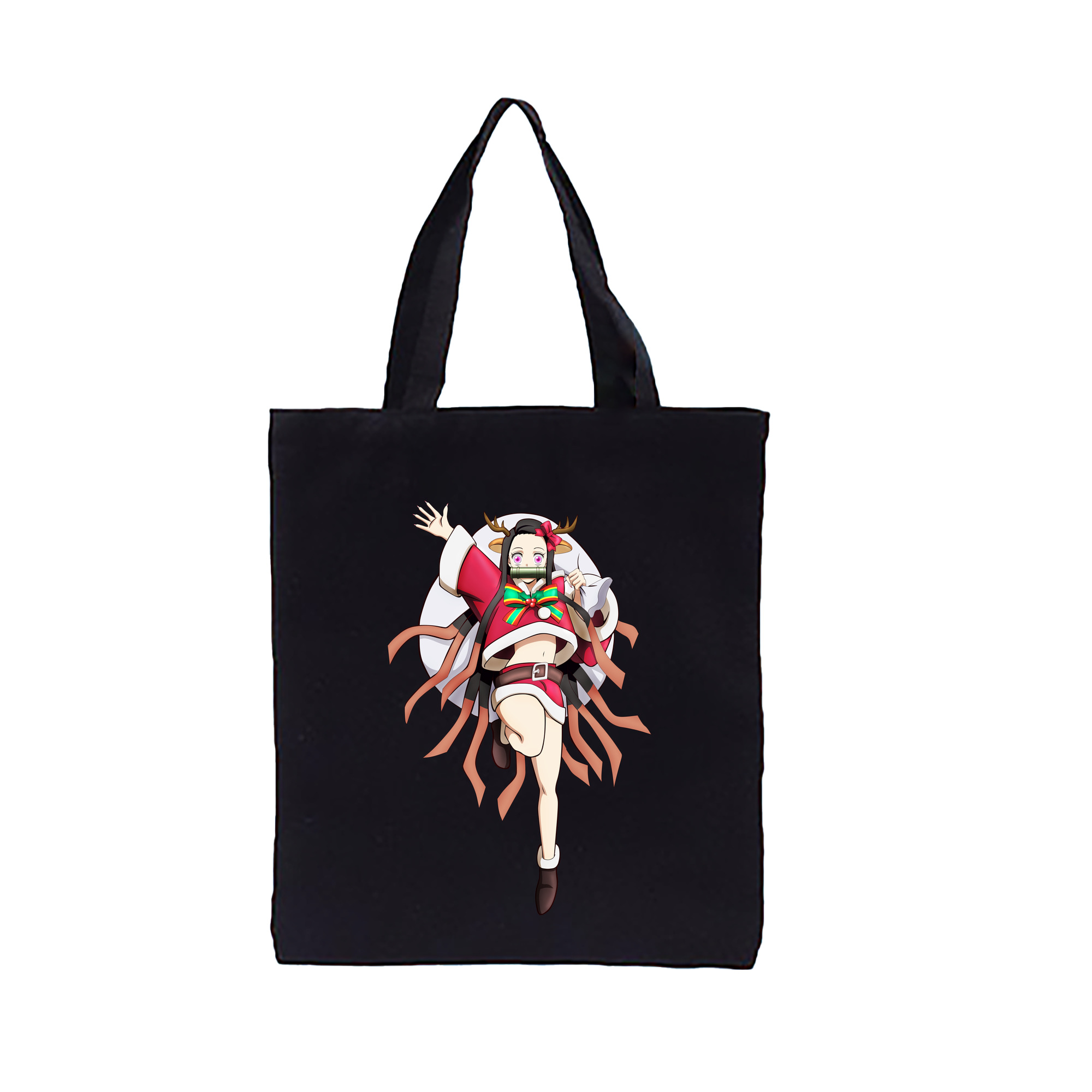 （画像用） 鬼滅の刃（きめつのやいば）竈門 禰󠄀豆子／かまど ねずこ Kamado Nezuko 縦型キャンバス生地手提げバッグ　トートバッグ