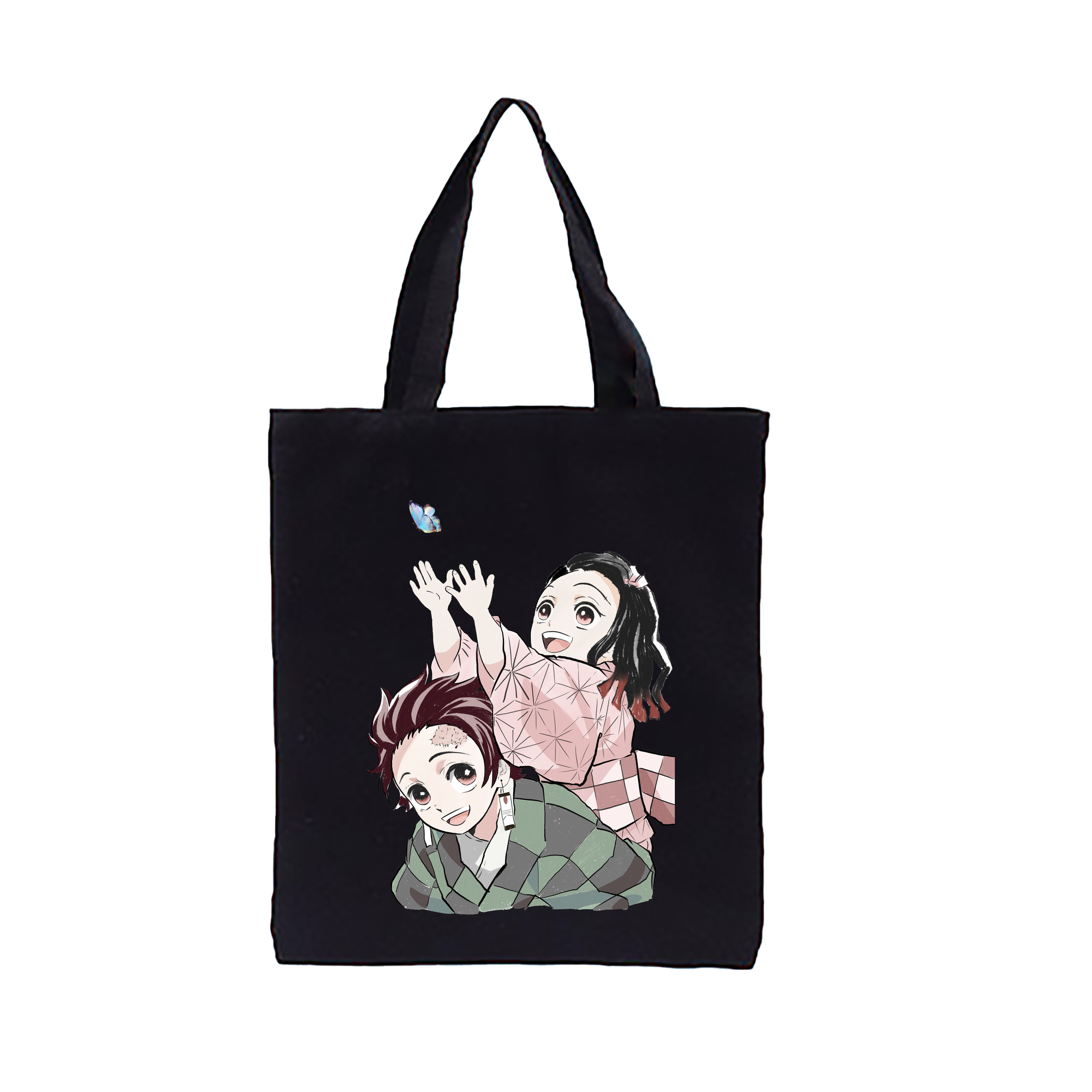 （画像用） 鬼滅の刃（きめつのやいば）竈門 禰󠄀豆子／かまど ねずこ Kamado Nezuko 縦型キャンバス生地手提げバッグ　トートバッグ