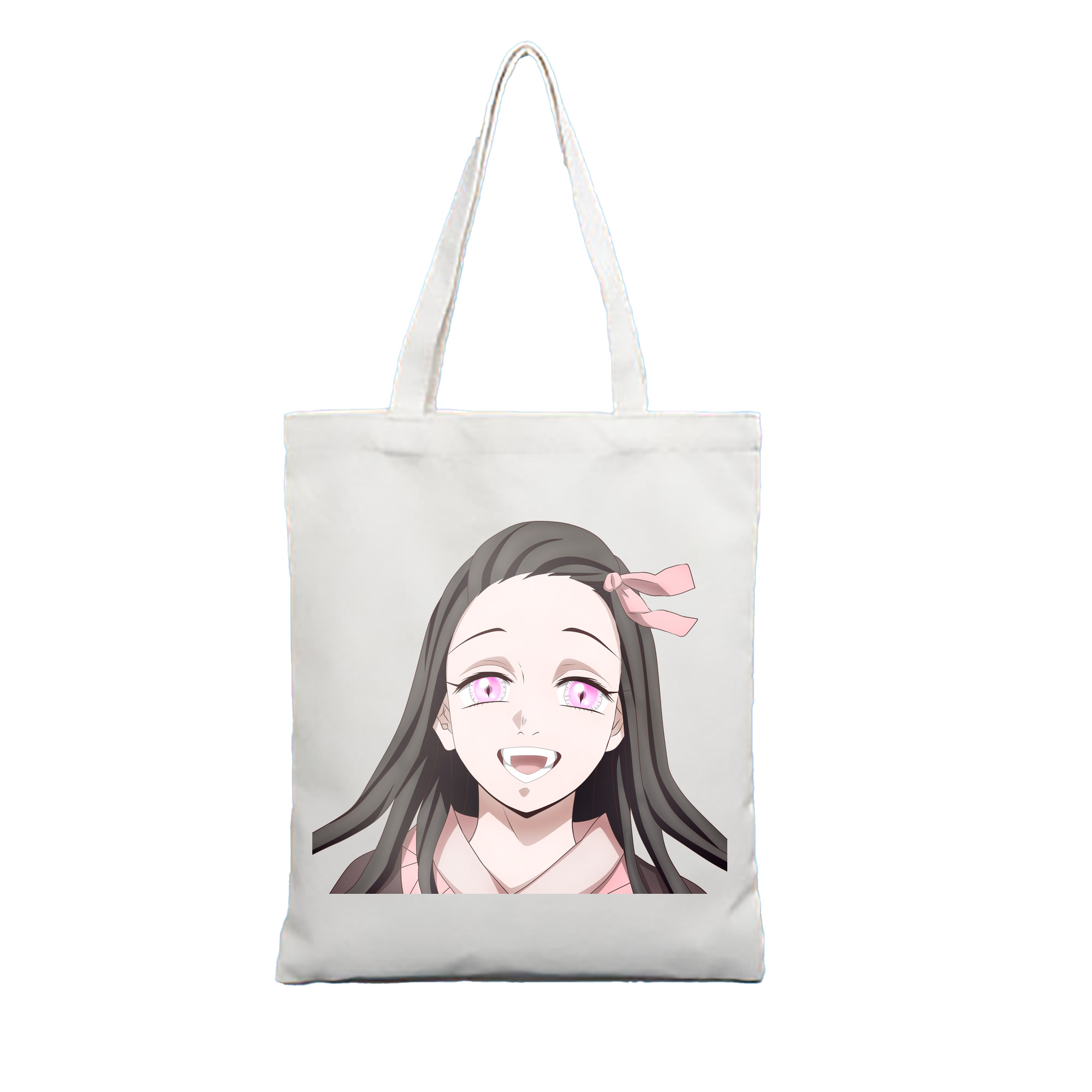 （画像用） 鬼滅の刃（きめつのやいば）竈門 禰󠄀豆子／かまど ねずこ Kamado Nezuko 縦型キャンバス生地手提げバッグ　トートバッグ
