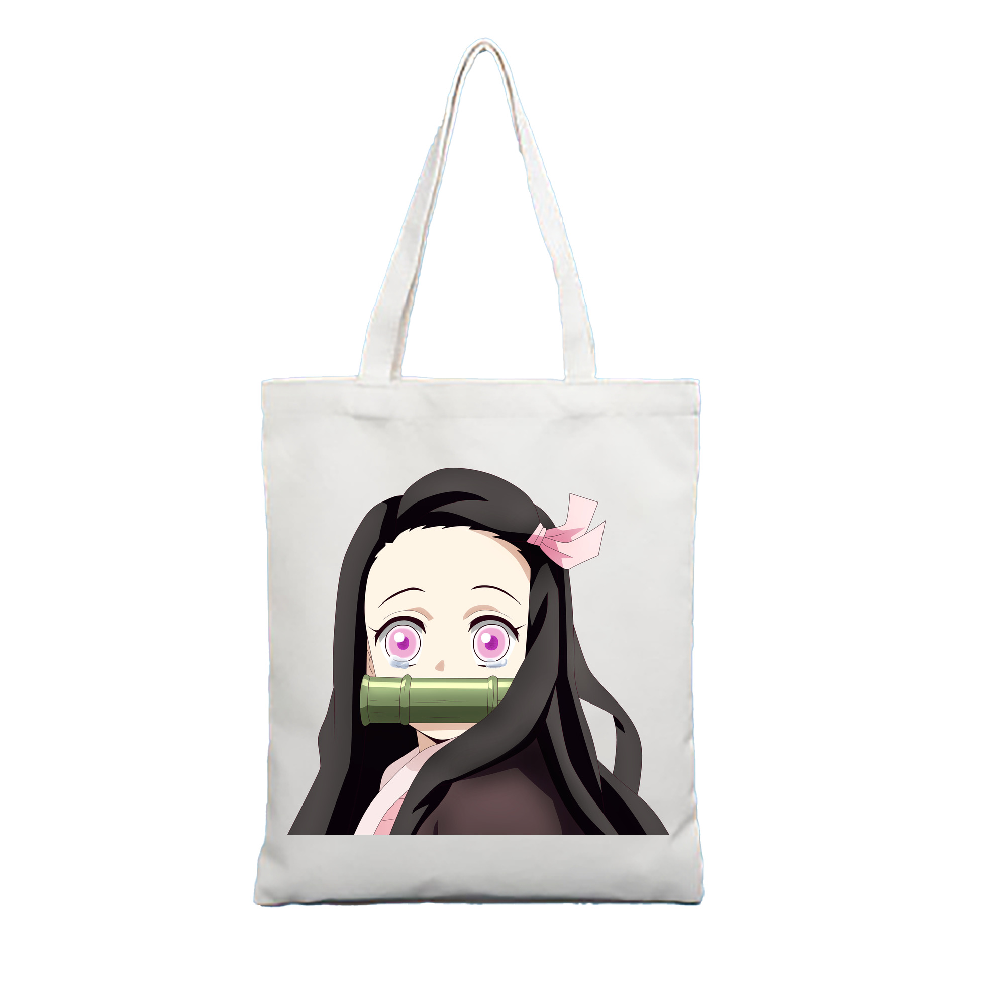 （画像用） 鬼滅の刃（きめつのやいば）竈門 禰󠄀豆子／かまど ねずこ Kamado Nezuko 縦型キャンバス生地手提げバッグ　トートバッグ