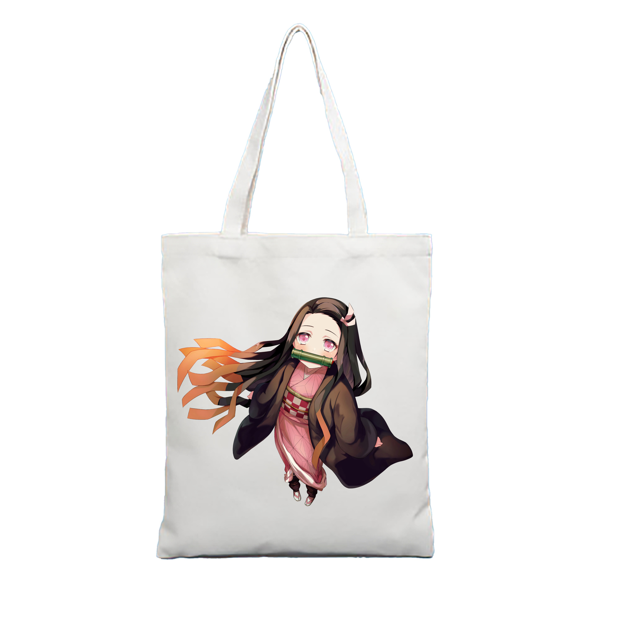 （画像用） 鬼滅の刃（きめつのやいば）竈門 禰󠄀豆子／かまど ねずこ Kamado Nezuko 縦型キャンバス生地手提げバッグ　トートバッグ