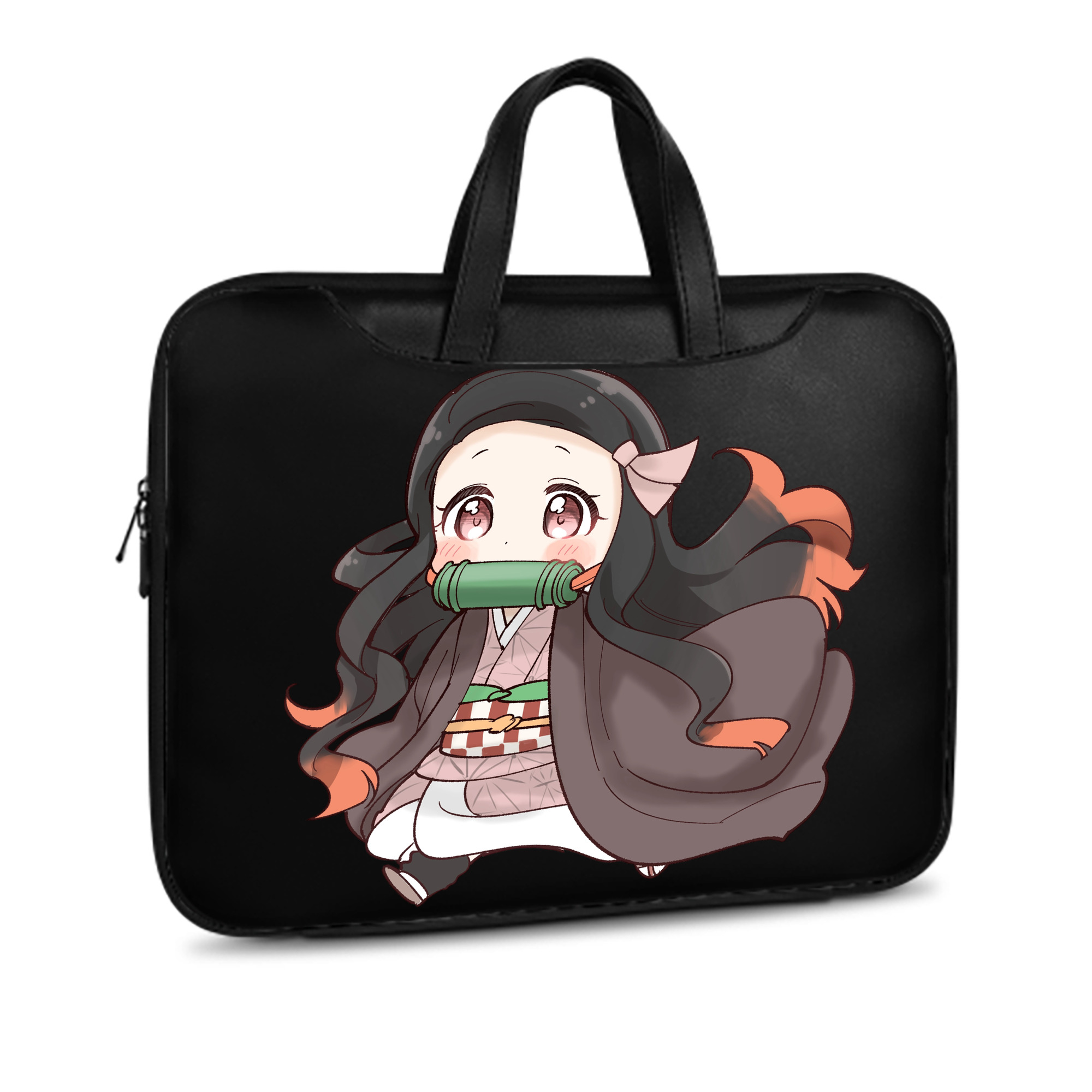 （画像用） 鬼滅の刃（きめつのやいば）竈門 禰󠄀豆子／かまど ねずこ Kamado Nezuko レザーラップトップバッグ　ノートパソコンケース