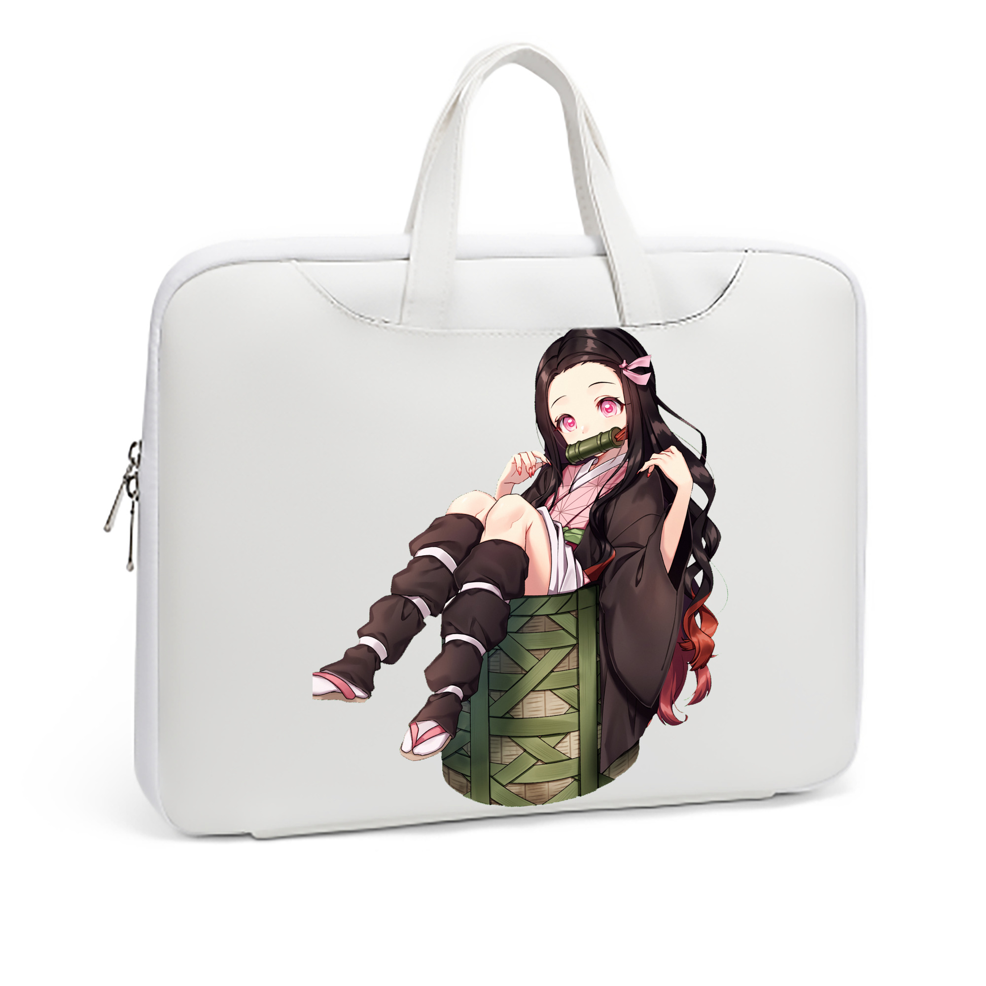 （画像用） 鬼滅の刃（きめつのやいば）竈門 禰󠄀豆子／かまど ねずこ Kamado Nezuko レザーラップトップバッグ　ノートパソコンケース