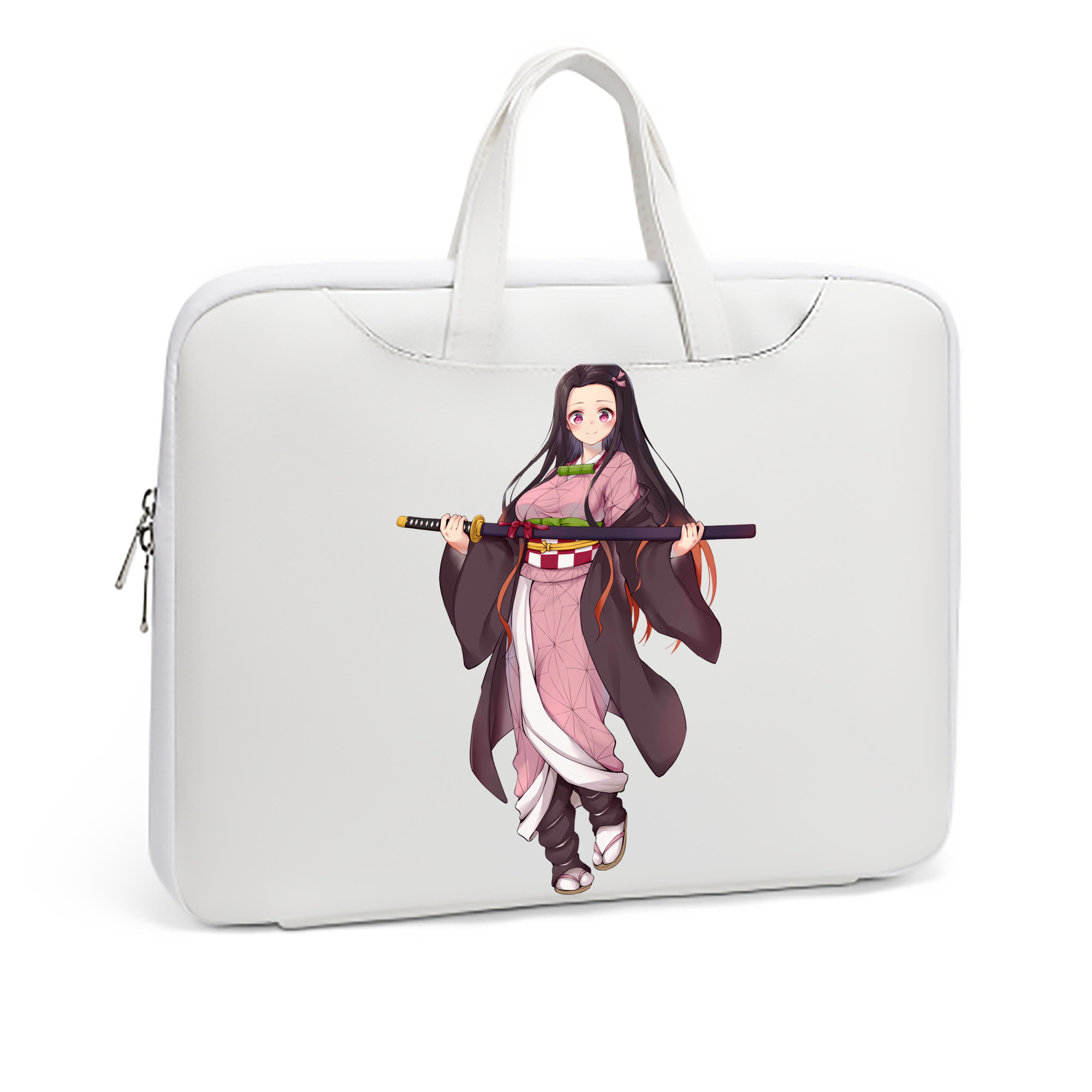 （画像用） 鬼滅の刃（きめつのやいば）竈門 禰󠄀豆子／かまど ねずこ Kamado Nezuko レザーラップトップバッグ　ノートパソコンケース
