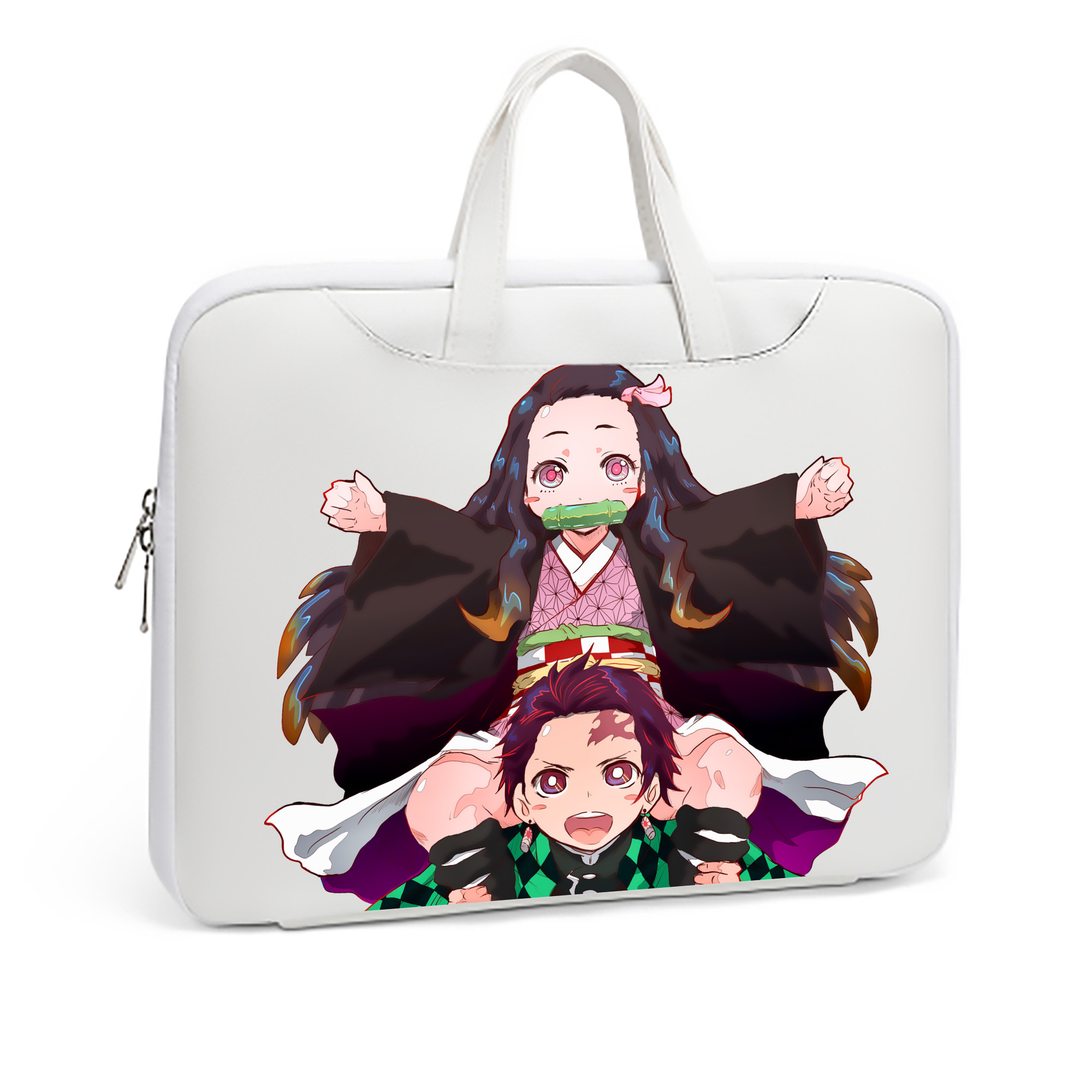 （画像用） 鬼滅の刃（きめつのやいば）竈門 禰󠄀豆子／かまど ねずこ Kamado Nezuko レザーラップトップバッグ　ノートパソコンケース
