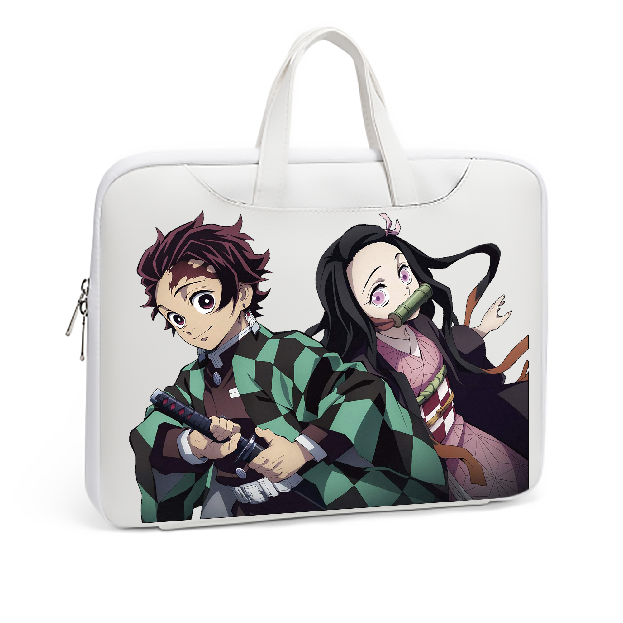 （画像用） 鬼滅の刃（きめつのやいば）竈門 禰󠄀豆子／かまど ねずこ Kamado Nezuko レザーラップトップバッグ　ノートパソコンケース