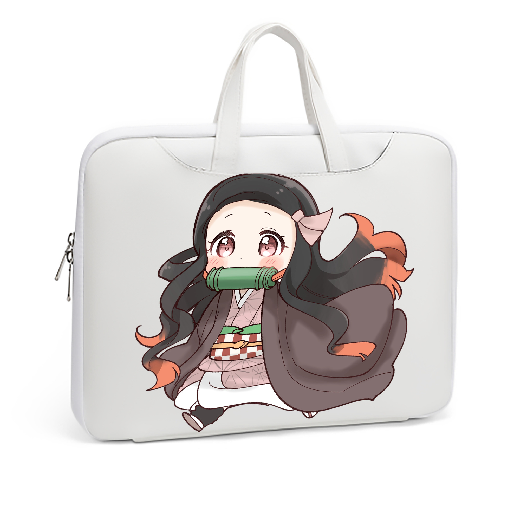 （画像用） 鬼滅の刃（きめつのやいば）竈門 禰󠄀豆子／かまど ねずこ Kamado Nezuko レザーラップトップバッグ　ノートパソコンケース