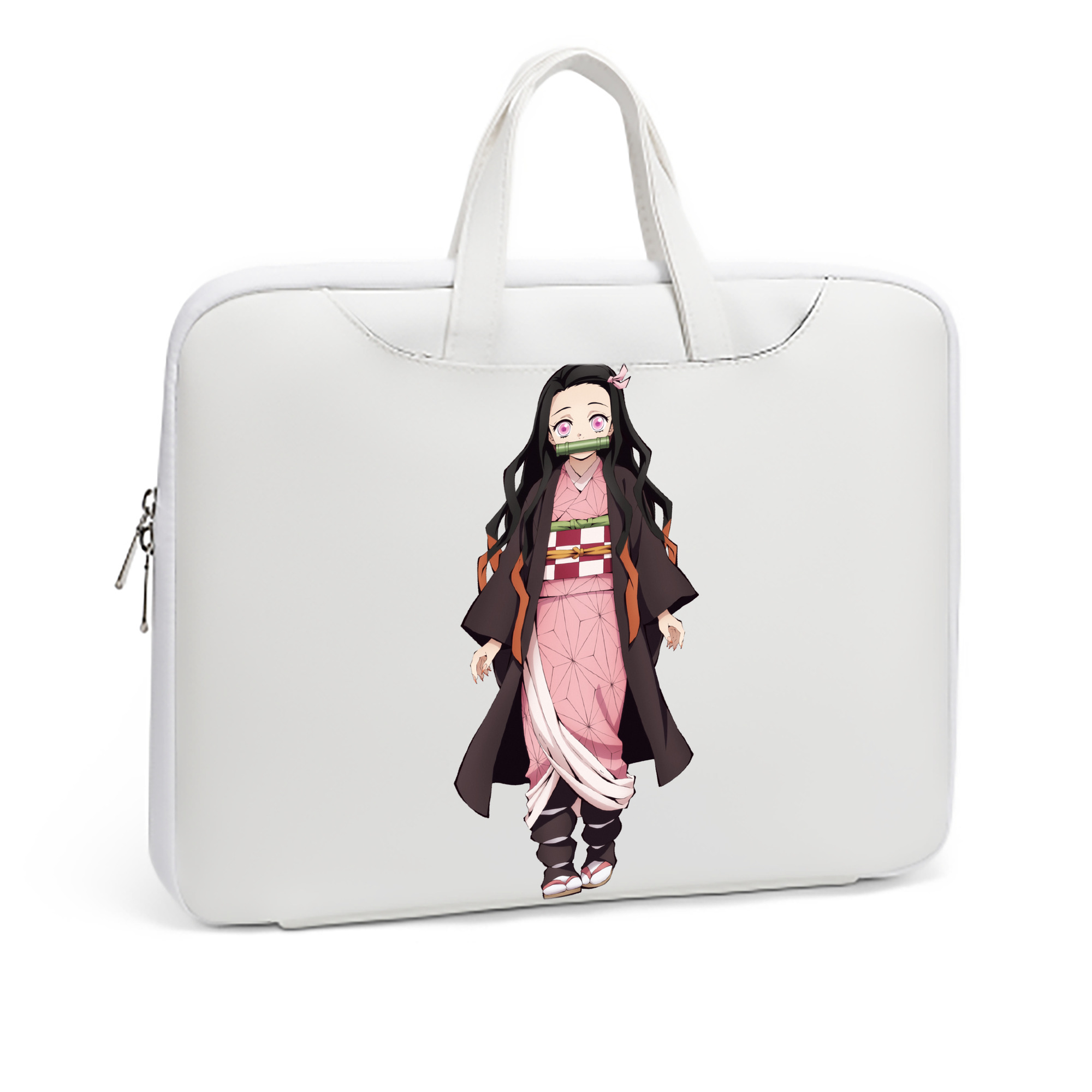 （画像用） 鬼滅の刃（きめつのやいば）竈門 禰󠄀豆子／かまど ねずこ Kamado Nezuko レザーラップトップバッグ　ノートパソコンケース