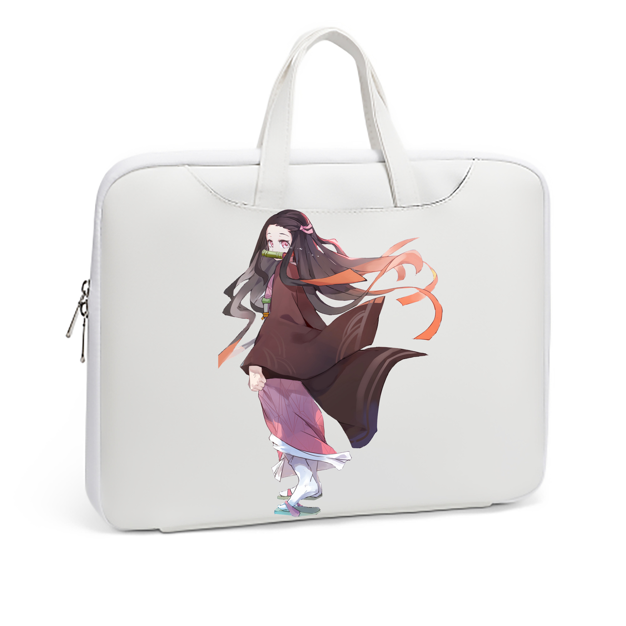 （画像用） 鬼滅の刃（きめつのやいば）竈門 禰󠄀豆子／かまど ねずこ Kamado Nezuko レザーラップトップバッグ　ノートパソコンケース