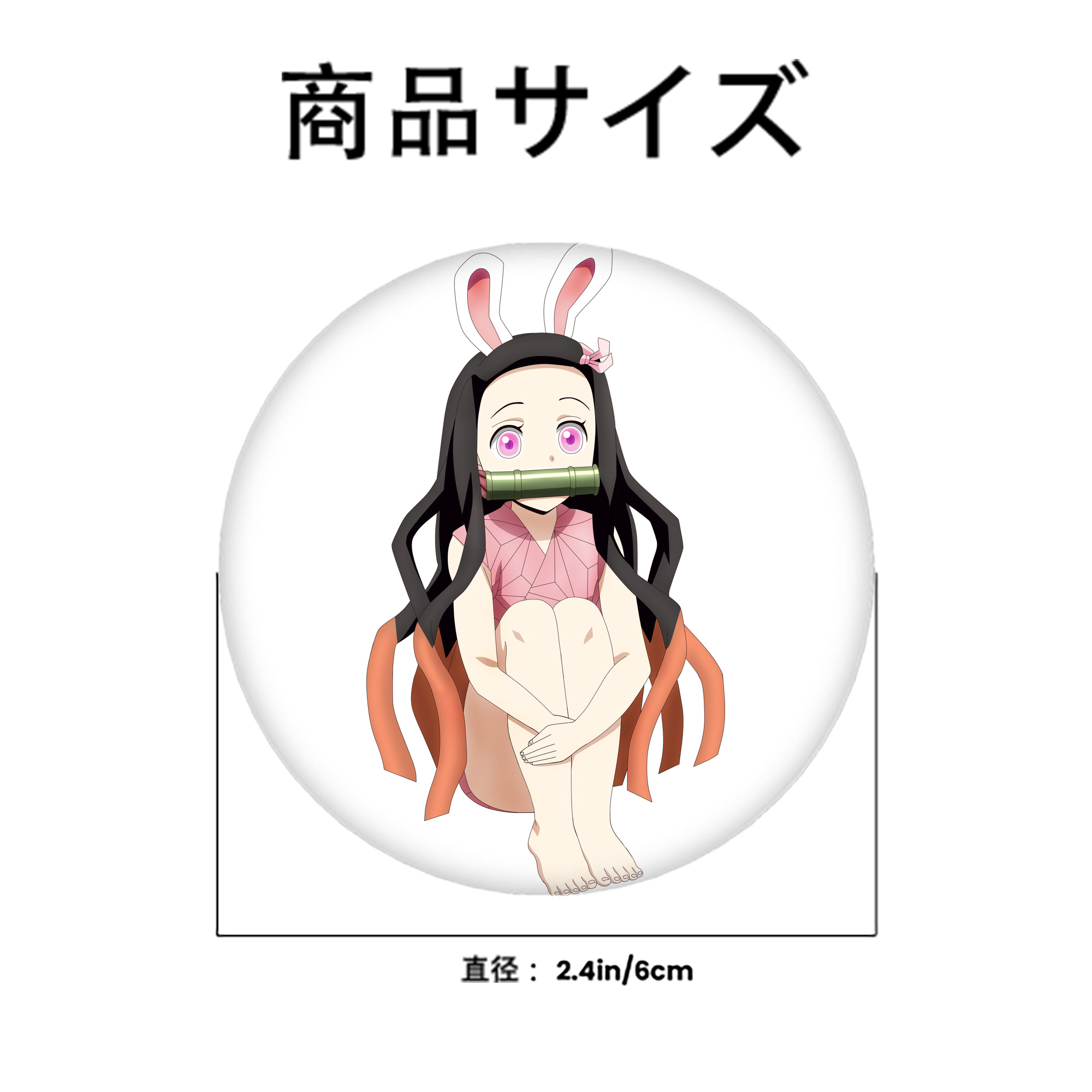 鬼滅の刃（きめつのやいば）竈門 禰󠄀豆子／かまど ねずこ Kamado Nezuko 6cm 缶バッジ 複数セット