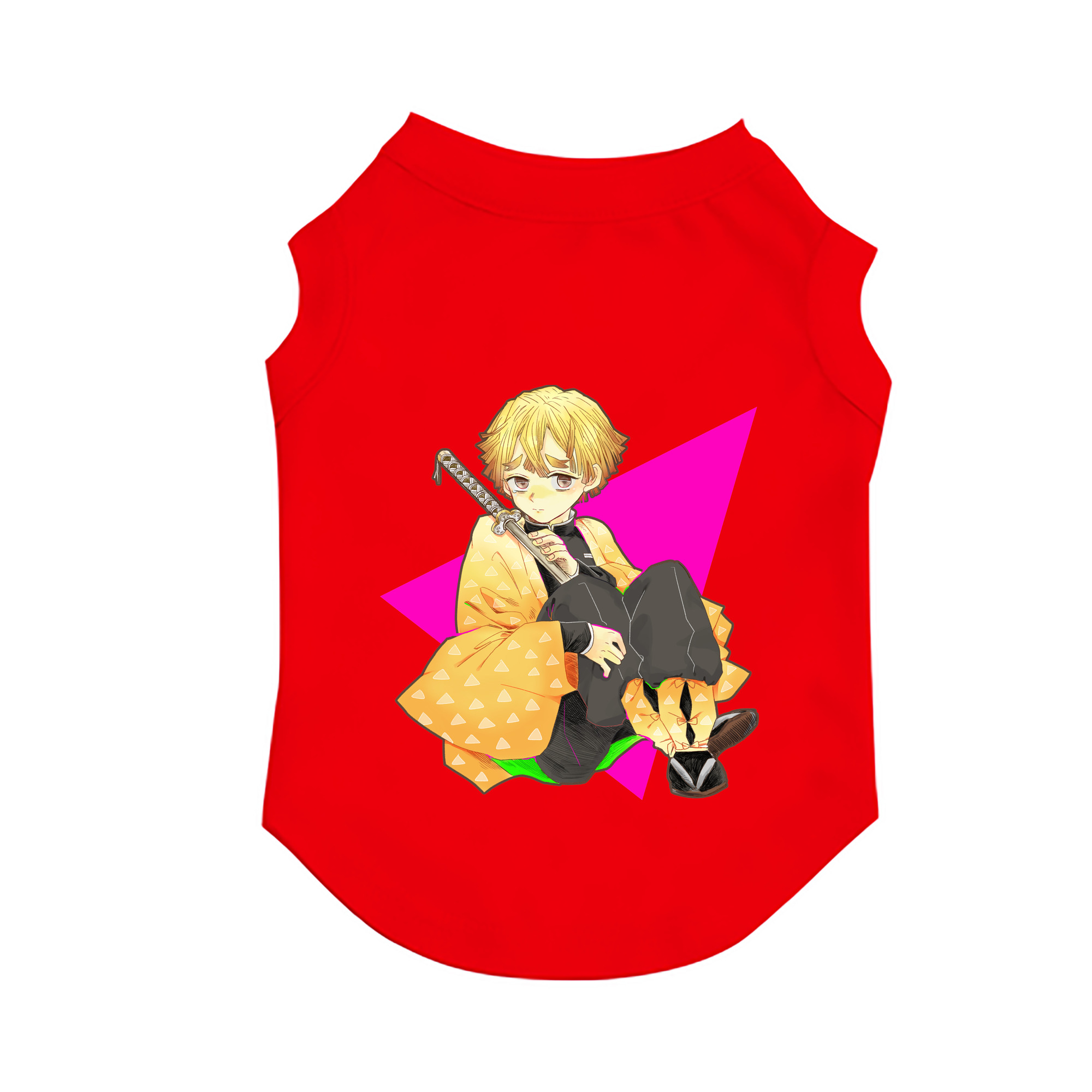 （画像用） 鬼滅の刃（きめつのやいば）我妻 善逸／あがつま ぜんいつ Agatsuma Zenitsu ペット用ベスト