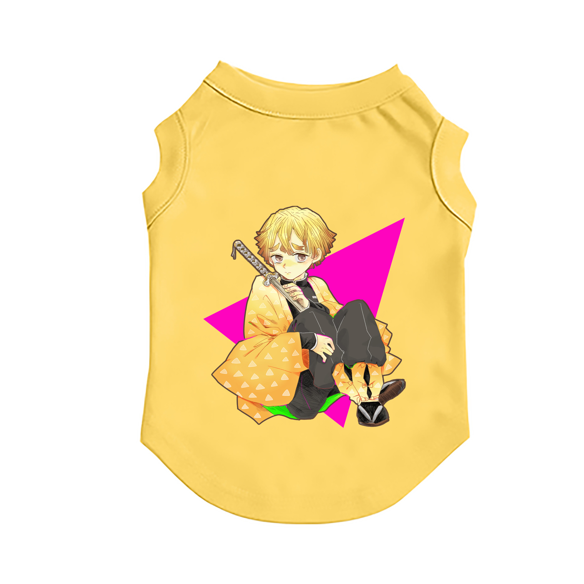 （画像用） 鬼滅の刃（きめつのやいば）我妻 善逸／あがつま ぜんいつ Agatsuma Zenitsu ペット用ベスト