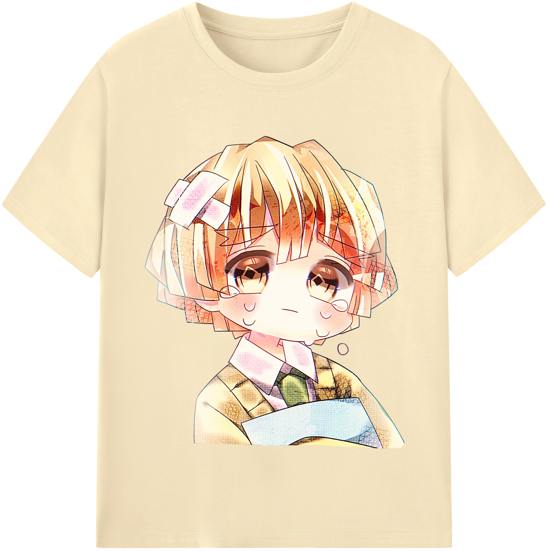 （画像用） 鬼滅の刃（きめつのやいば）我妻 善逸／あがつま ぜんいつ Agatsuma Zenitsu 綿100％半袖Tシャツ（フロントプリント）