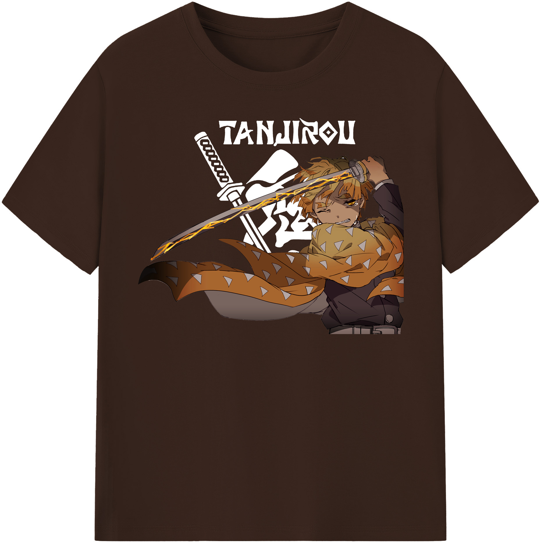 （画像用） 鬼滅の刃（きめつのやいば）我妻 善逸／あがつま ぜんいつ Agatsuma Zenitsu 綿100％半袖Tシャツ（フロントプリント）