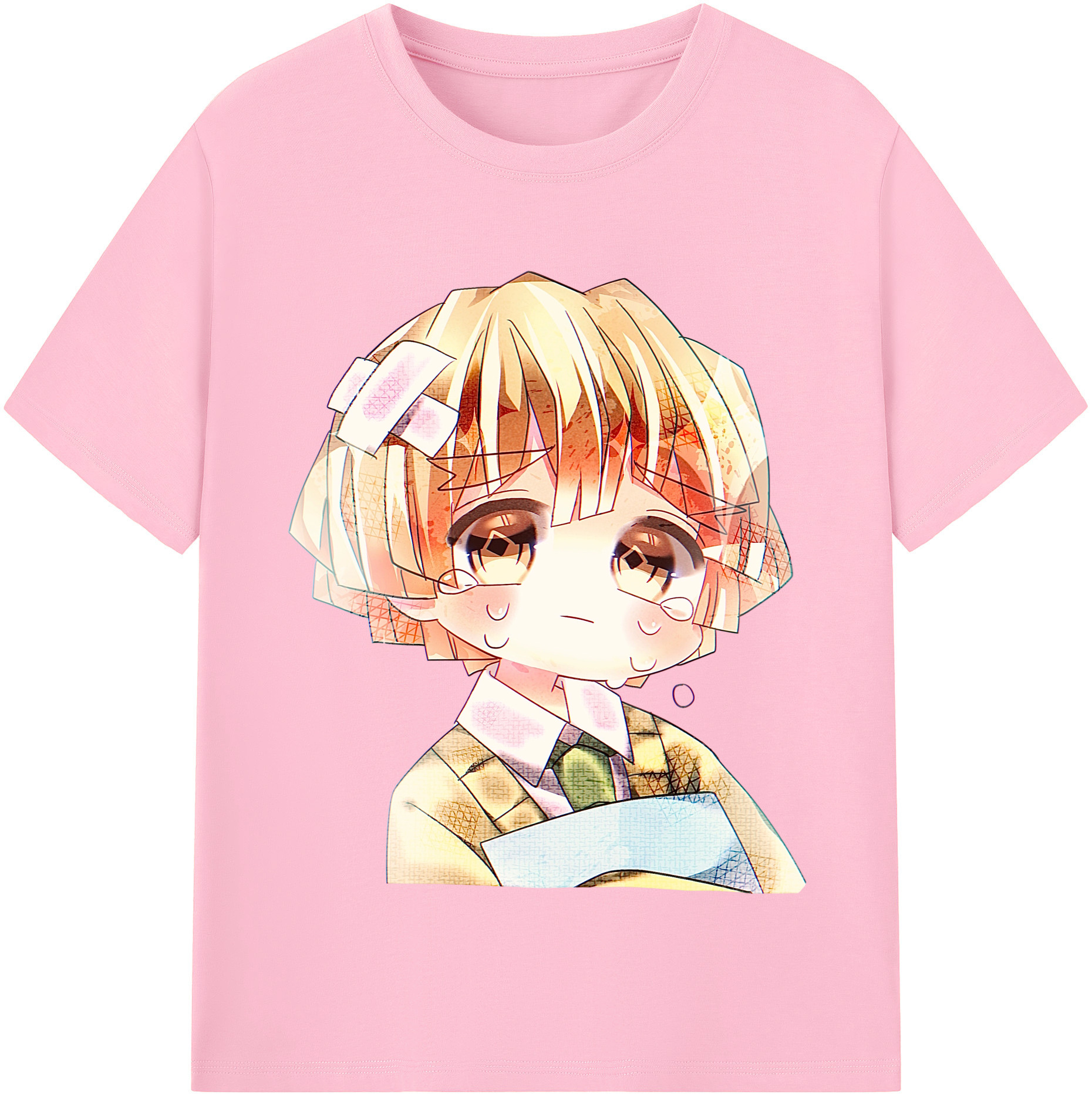 （画像用） 鬼滅の刃（きめつのやいば）我妻 善逸／あがつま ぜんいつ Agatsuma Zenitsu 綿100％半袖Tシャツ（フロントプリント）