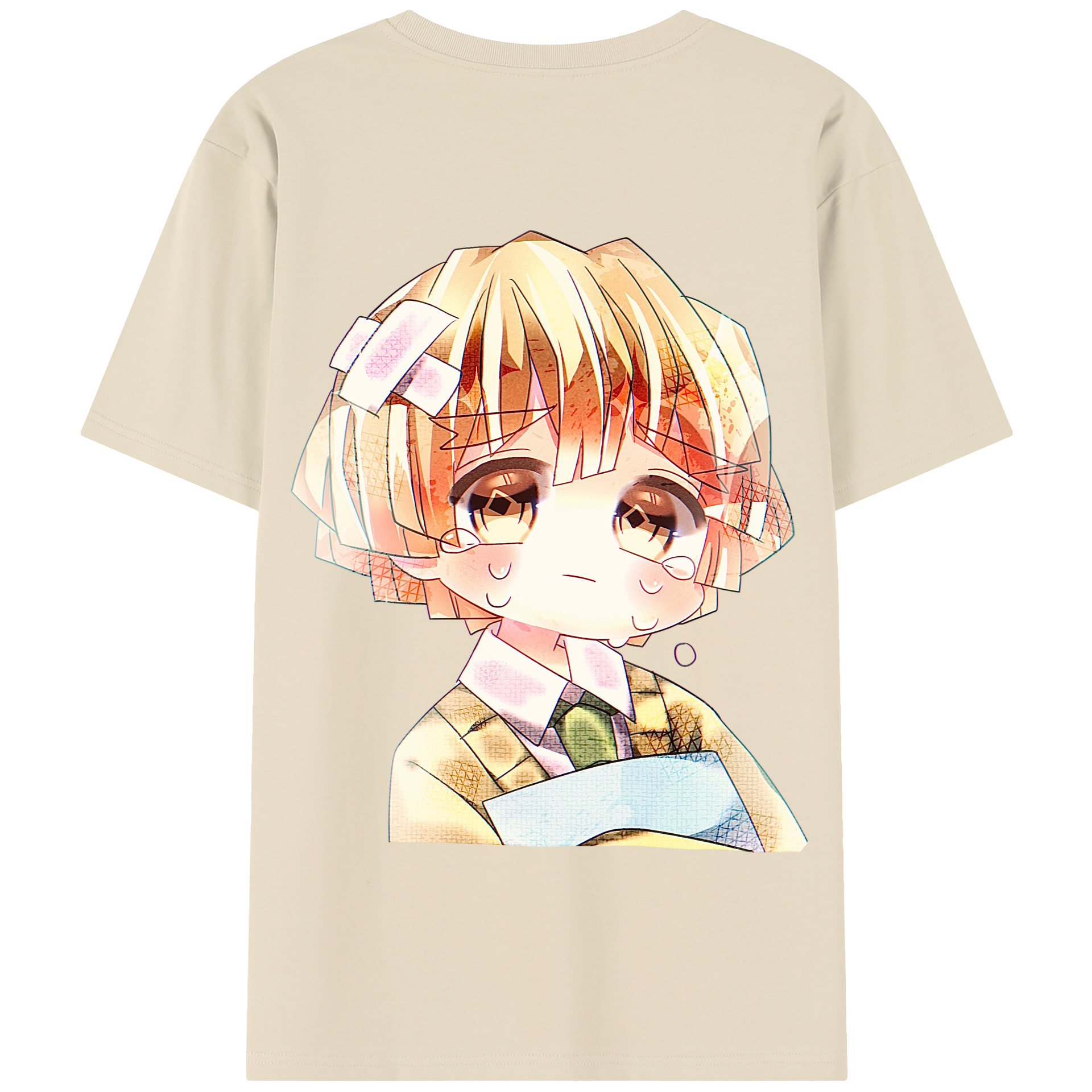 （画像用） 鬼滅の刃（きめつのやいば）我妻 善逸／あがつま ぜんいつ Agatsuma Zenitsu 綿100％半袖Tシャツ（背面プリント）