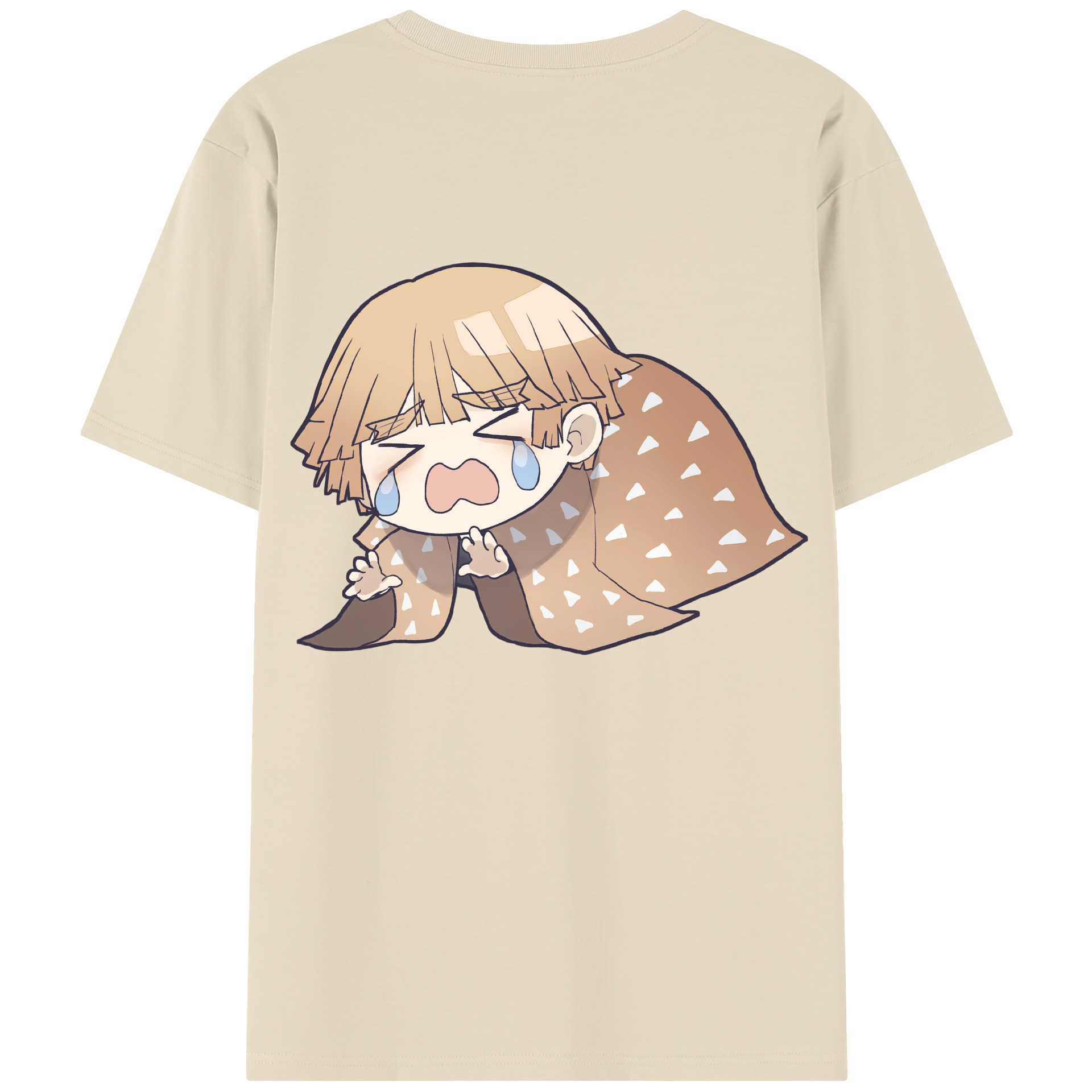 （画像用） 鬼滅の刃（きめつのやいば）我妻 善逸／あがつま ぜんいつ Agatsuma Zenitsu 綿100％半袖Tシャツ（背面プリント）