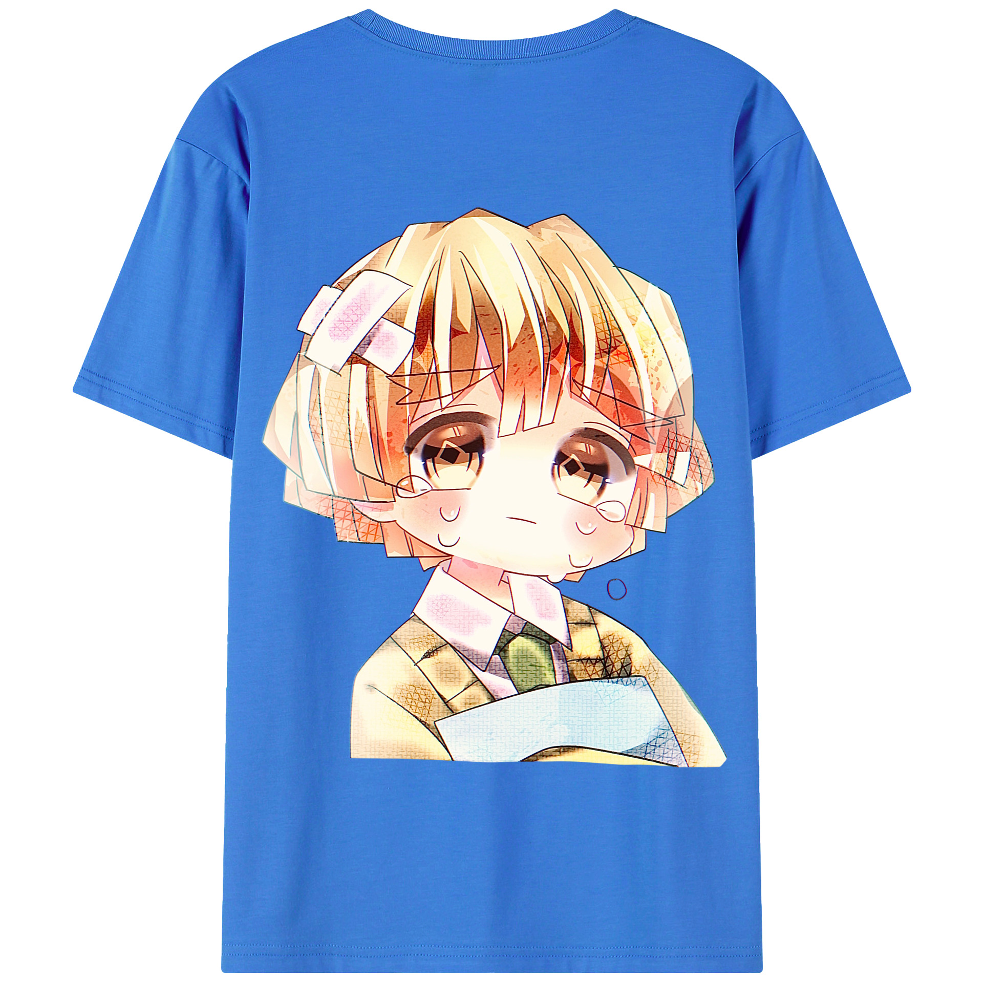 （画像用） 鬼滅の刃（きめつのやいば）我妻 善逸／あがつま ぜんいつ Agatsuma Zenitsu 綿100％半袖Tシャツ（背面プリント）