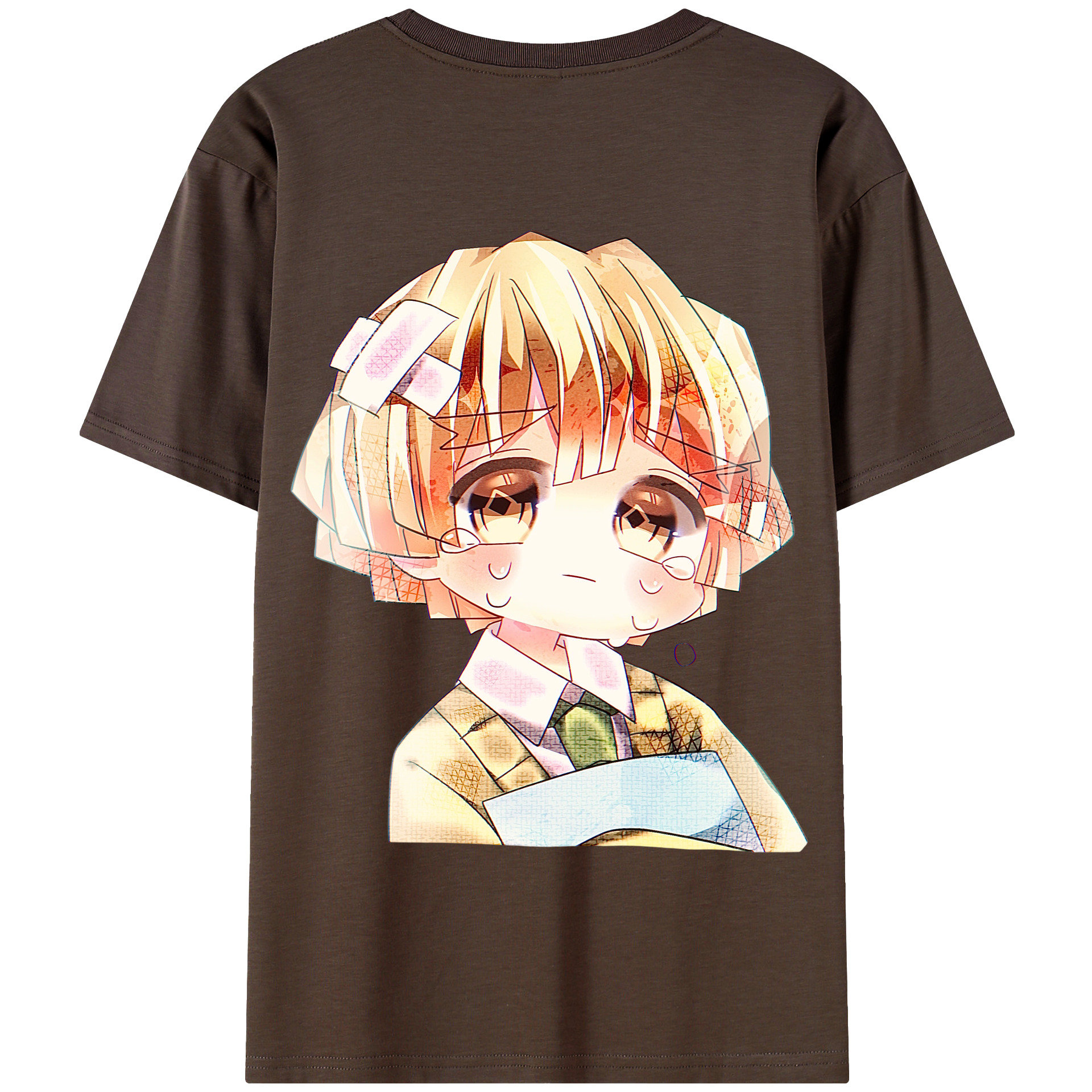 （画像用） 鬼滅の刃（きめつのやいば）我妻 善逸／あがつま ぜんいつ Agatsuma Zenitsu 綿100％半袖Tシャツ（背面プリント）