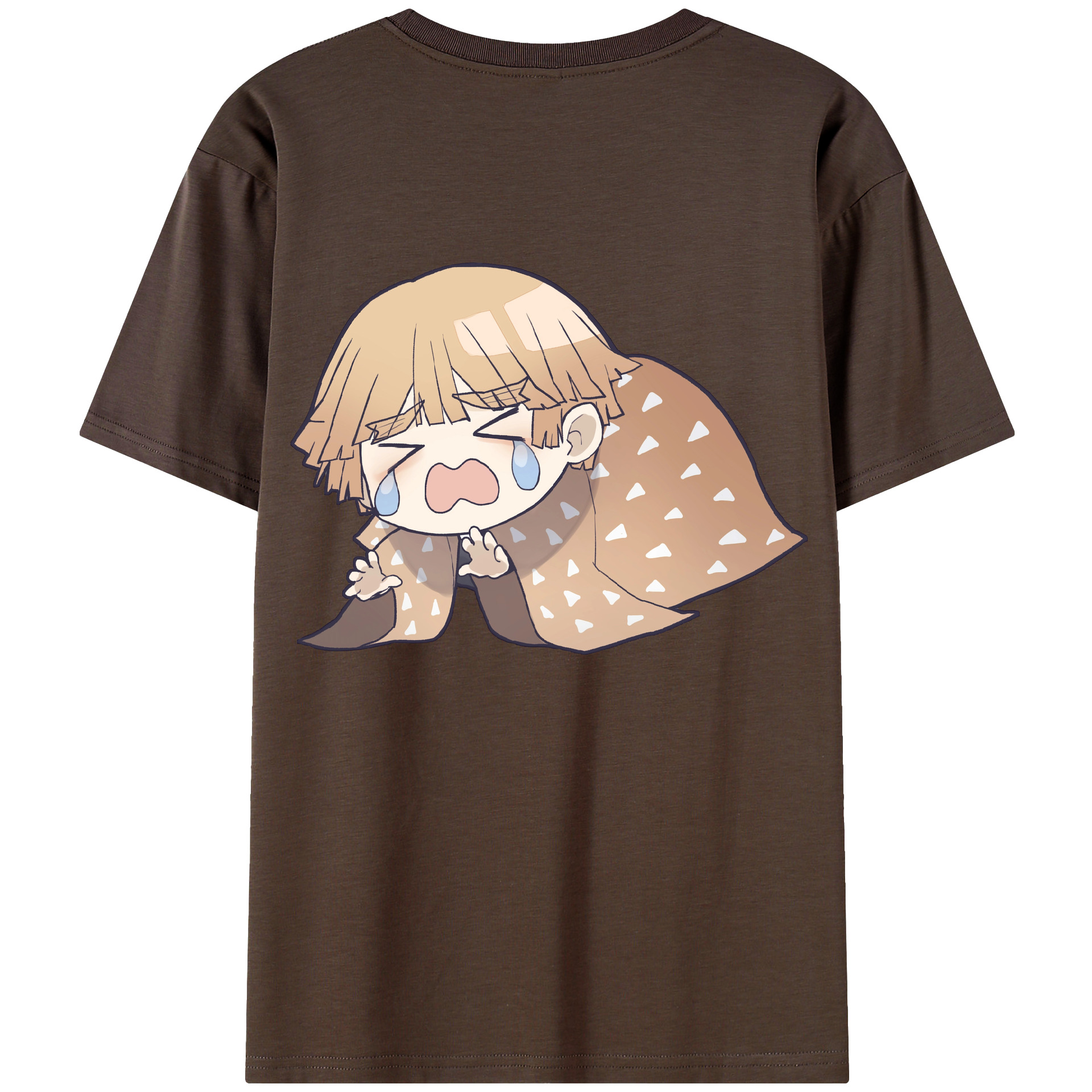 （画像用） 鬼滅の刃（きめつのやいば）我妻 善逸／あがつま ぜんいつ Agatsuma Zenitsu 綿100％半袖Tシャツ（背面プリント）