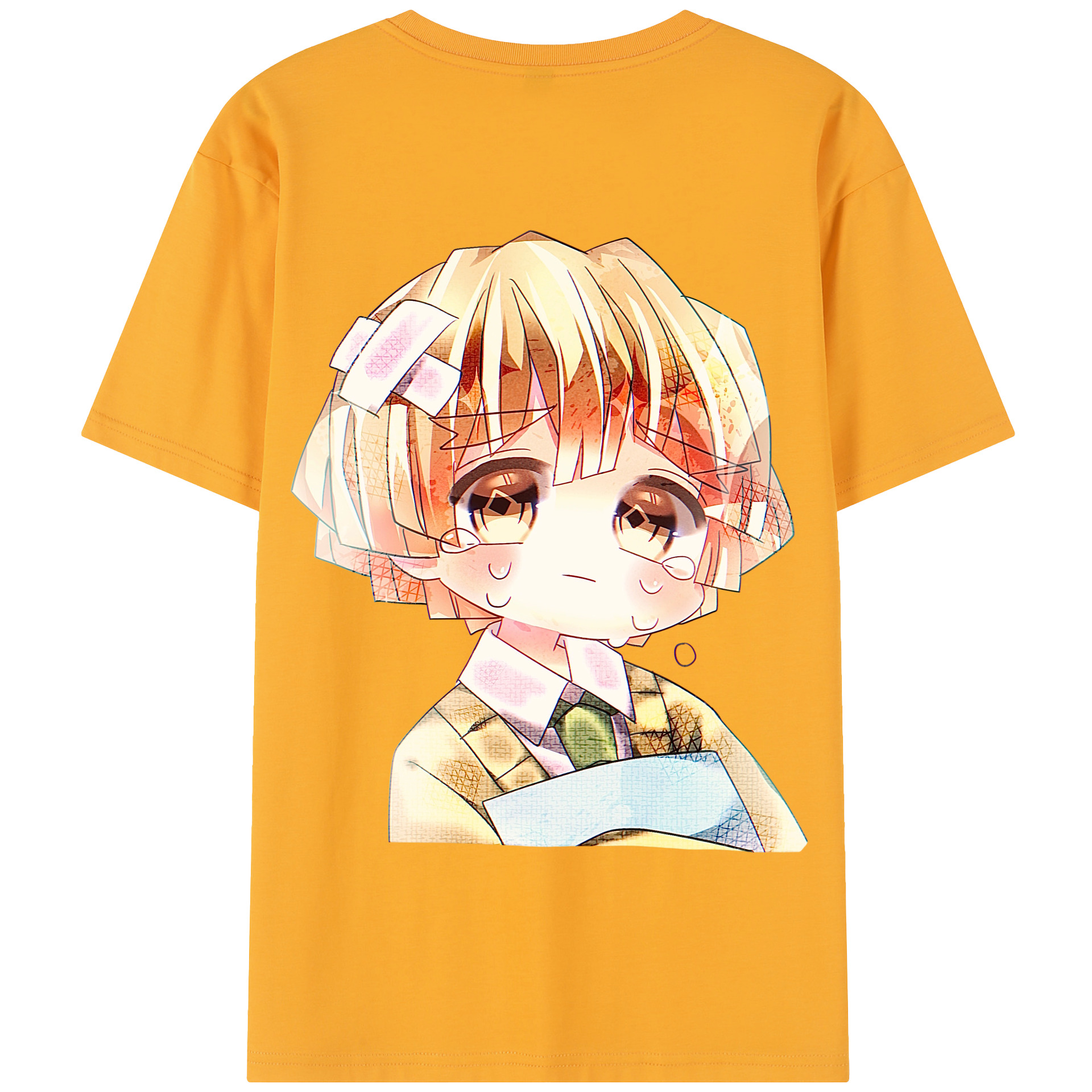 （画像用） 鬼滅の刃（きめつのやいば）我妻 善逸／あがつま ぜんいつ Agatsuma Zenitsu 綿100％半袖Tシャツ（背面プリント）