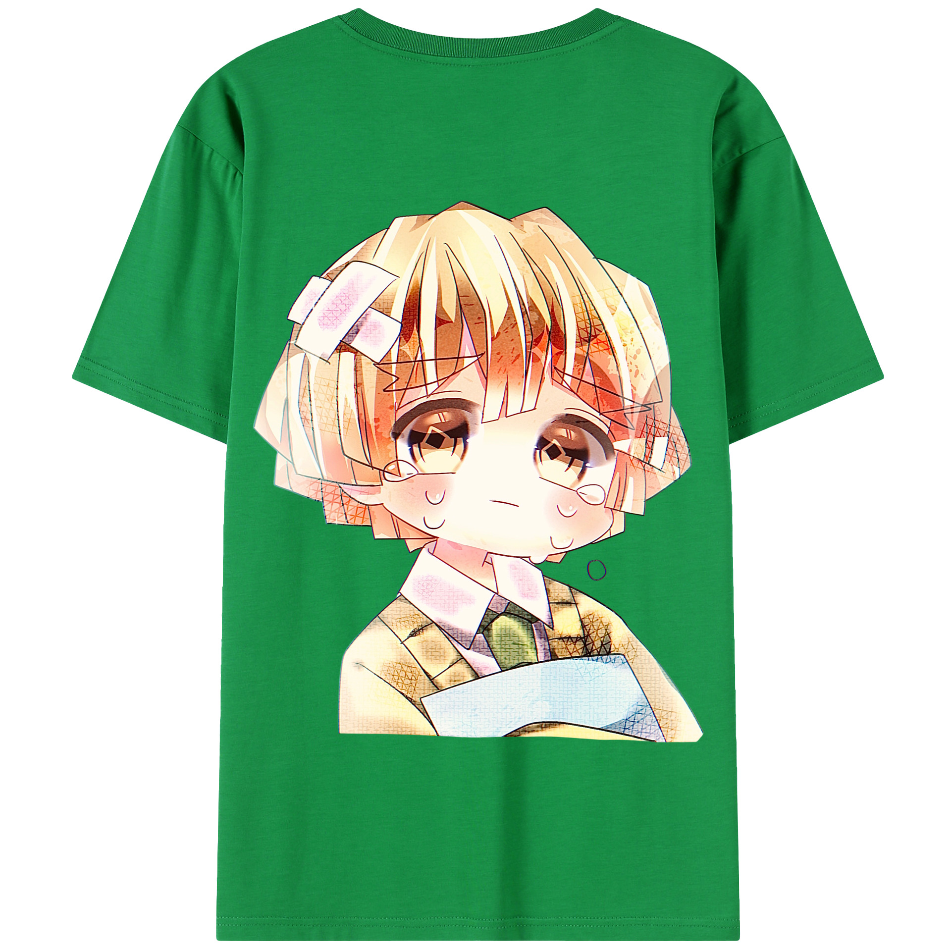 （画像用） 鬼滅の刃（きめつのやいば）我妻 善逸／あがつま ぜんいつ Agatsuma Zenitsu 綿100％半袖Tシャツ（背面プリント）