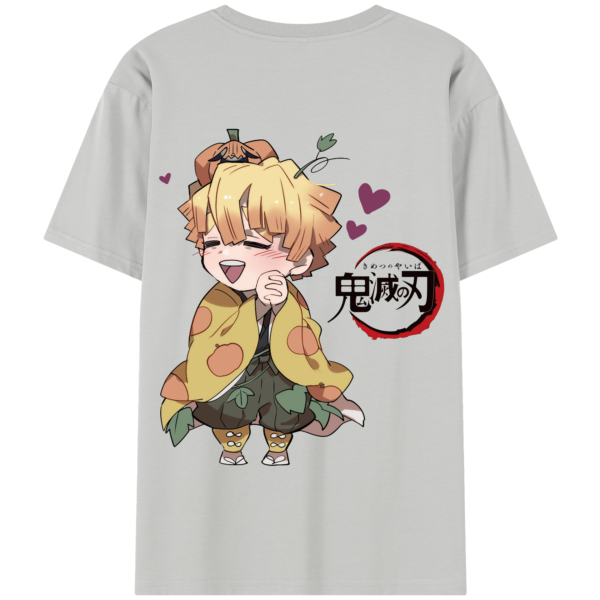 （画像用） 鬼滅の刃（きめつのやいば）我妻 善逸／あがつま ぜんいつ Agatsuma Zenitsu 綿100％半袖Tシャツ（背面プリント）