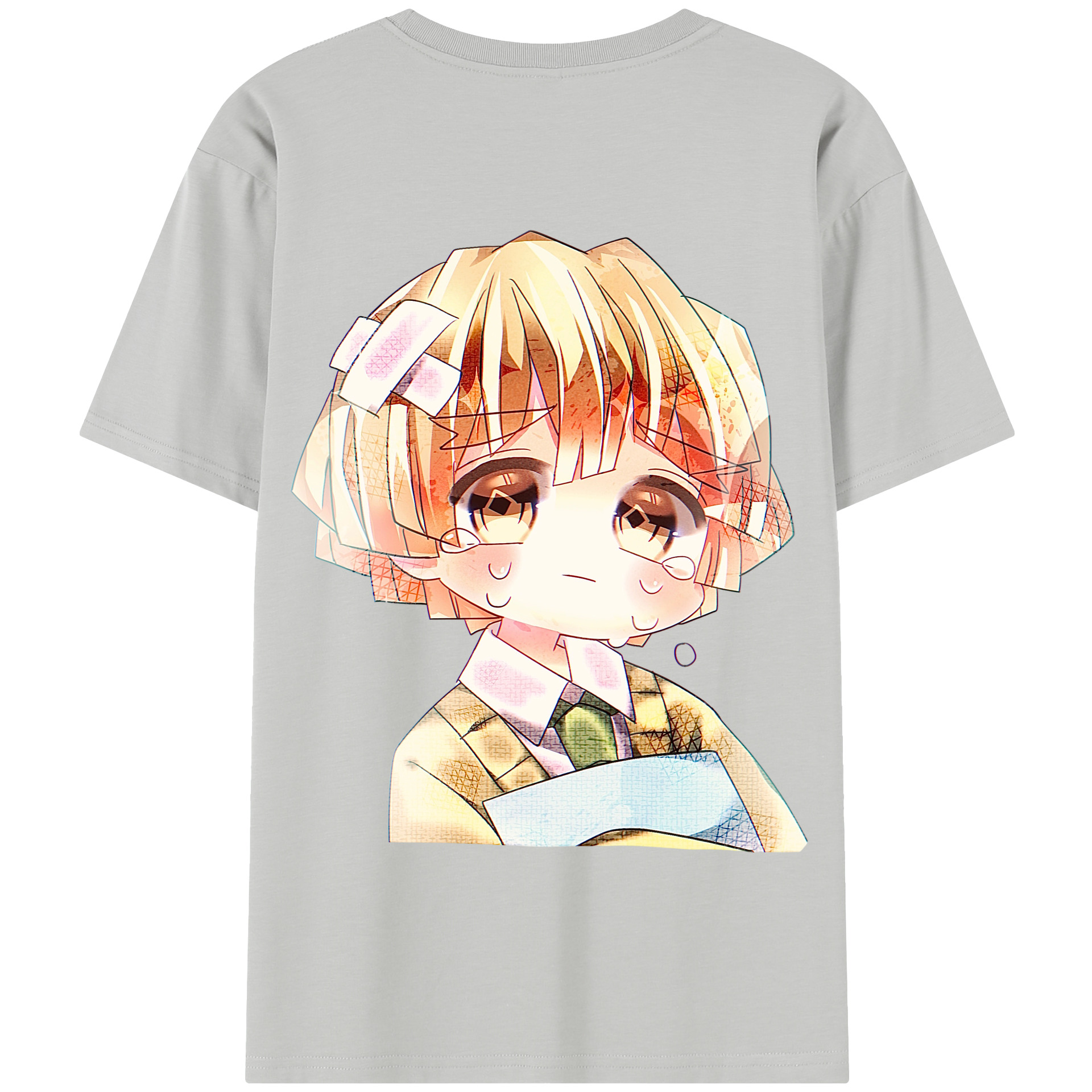 （画像用） 鬼滅の刃（きめつのやいば）我妻 善逸／あがつま ぜんいつ Agatsuma Zenitsu 綿100％半袖Tシャツ（背面プリント）