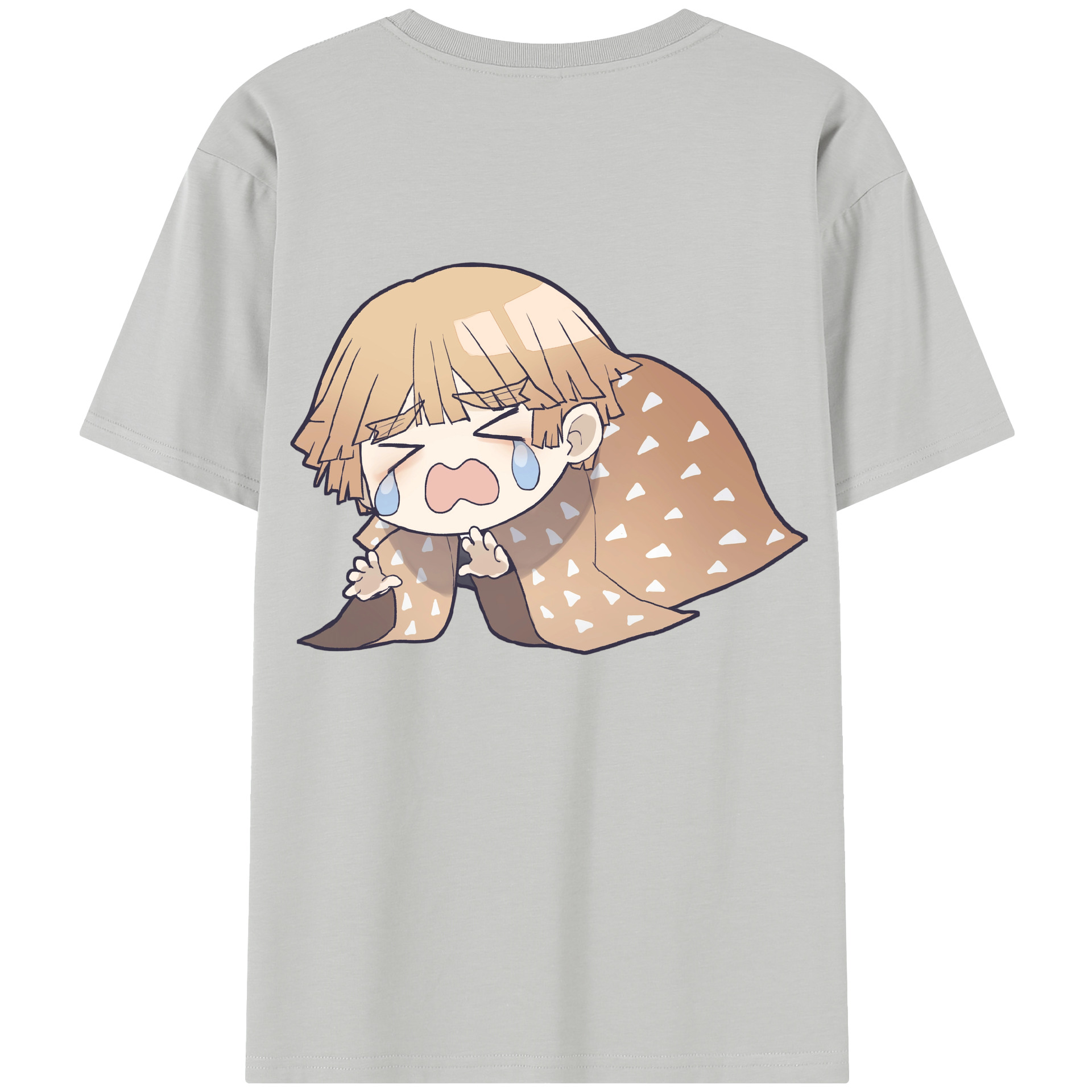 （画像用） 鬼滅の刃（きめつのやいば）我妻 善逸／あがつま ぜんいつ Agatsuma Zenitsu 綿100％半袖Tシャツ（背面プリント）
