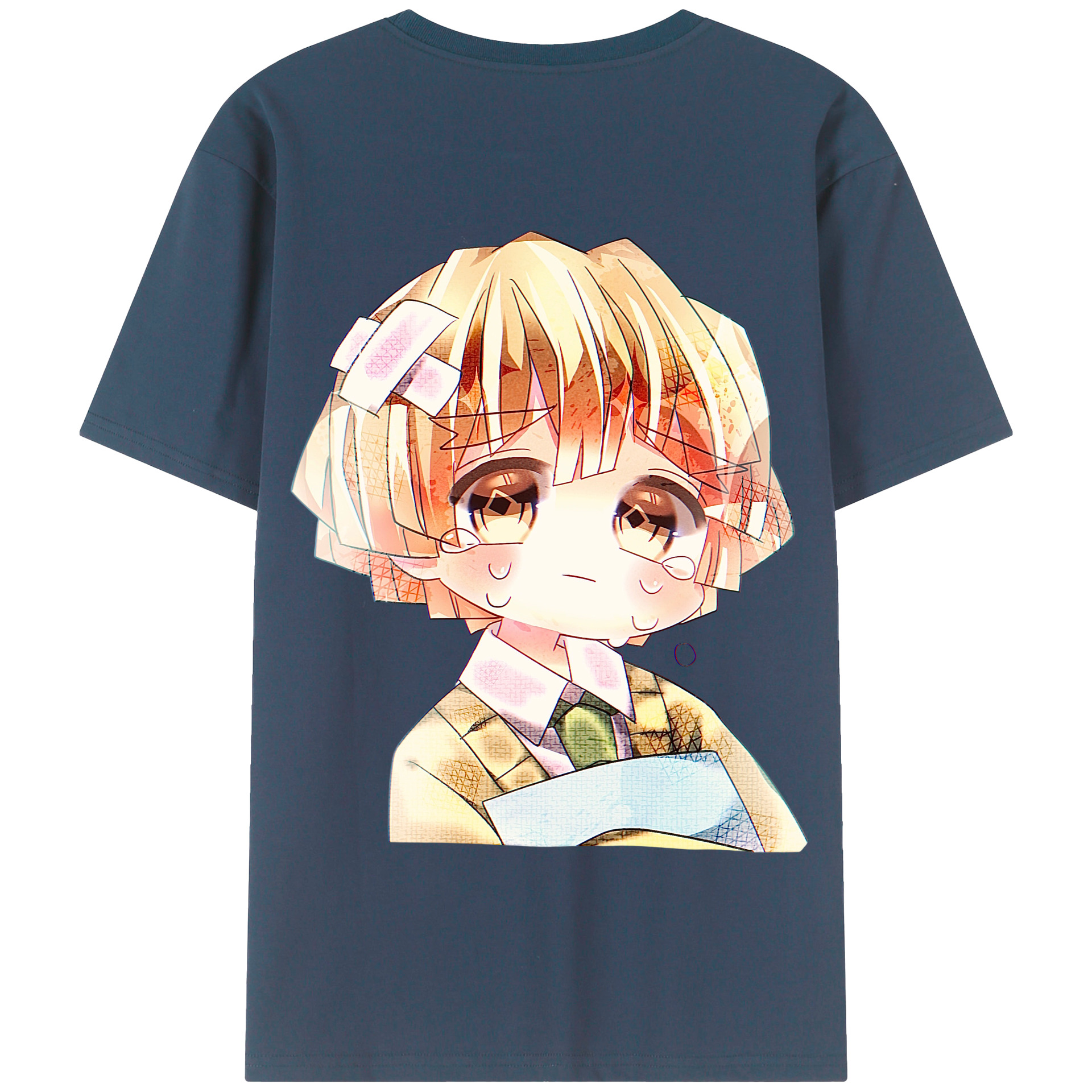 （画像用） 鬼滅の刃（きめつのやいば）我妻 善逸／あがつま ぜんいつ Agatsuma Zenitsu 綿100％半袖Tシャツ（背面プリント）