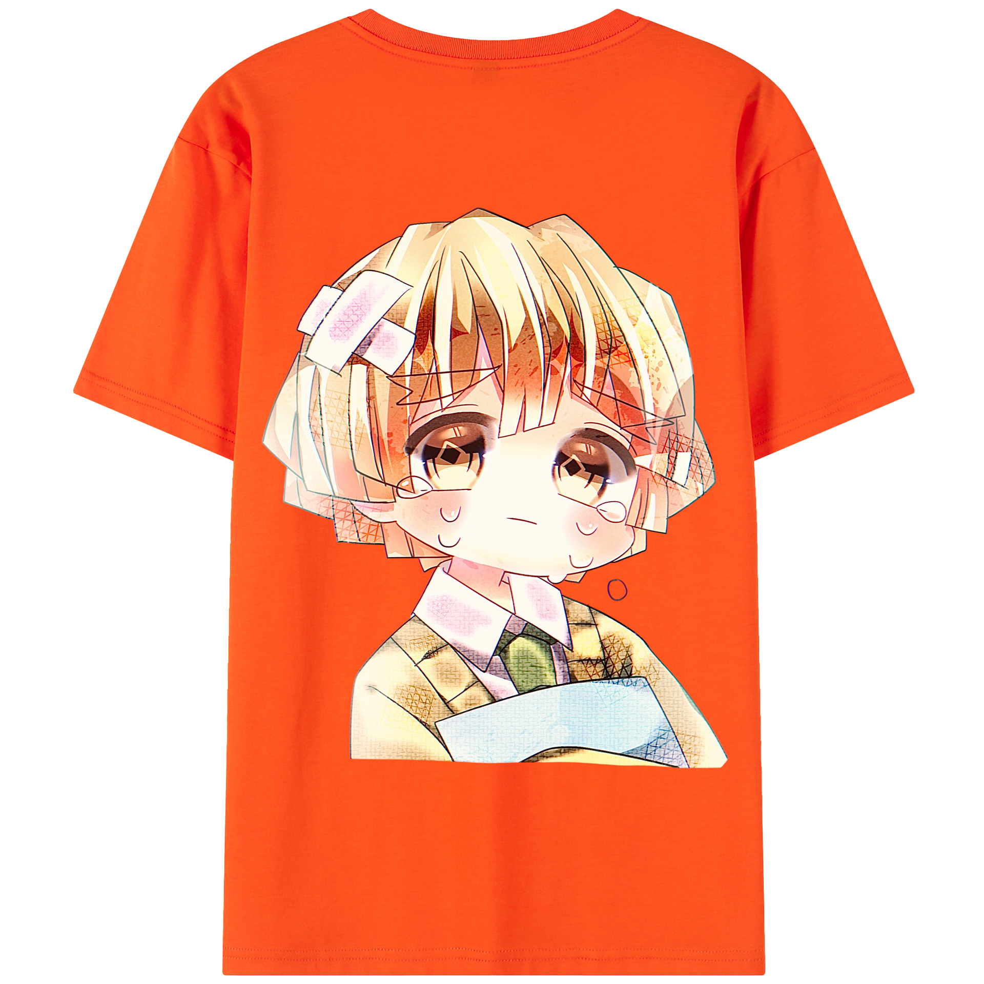 （画像用） 鬼滅の刃（きめつのやいば）我妻 善逸／あがつま ぜんいつ Agatsuma Zenitsu 綿100％半袖Tシャツ（背面プリント）