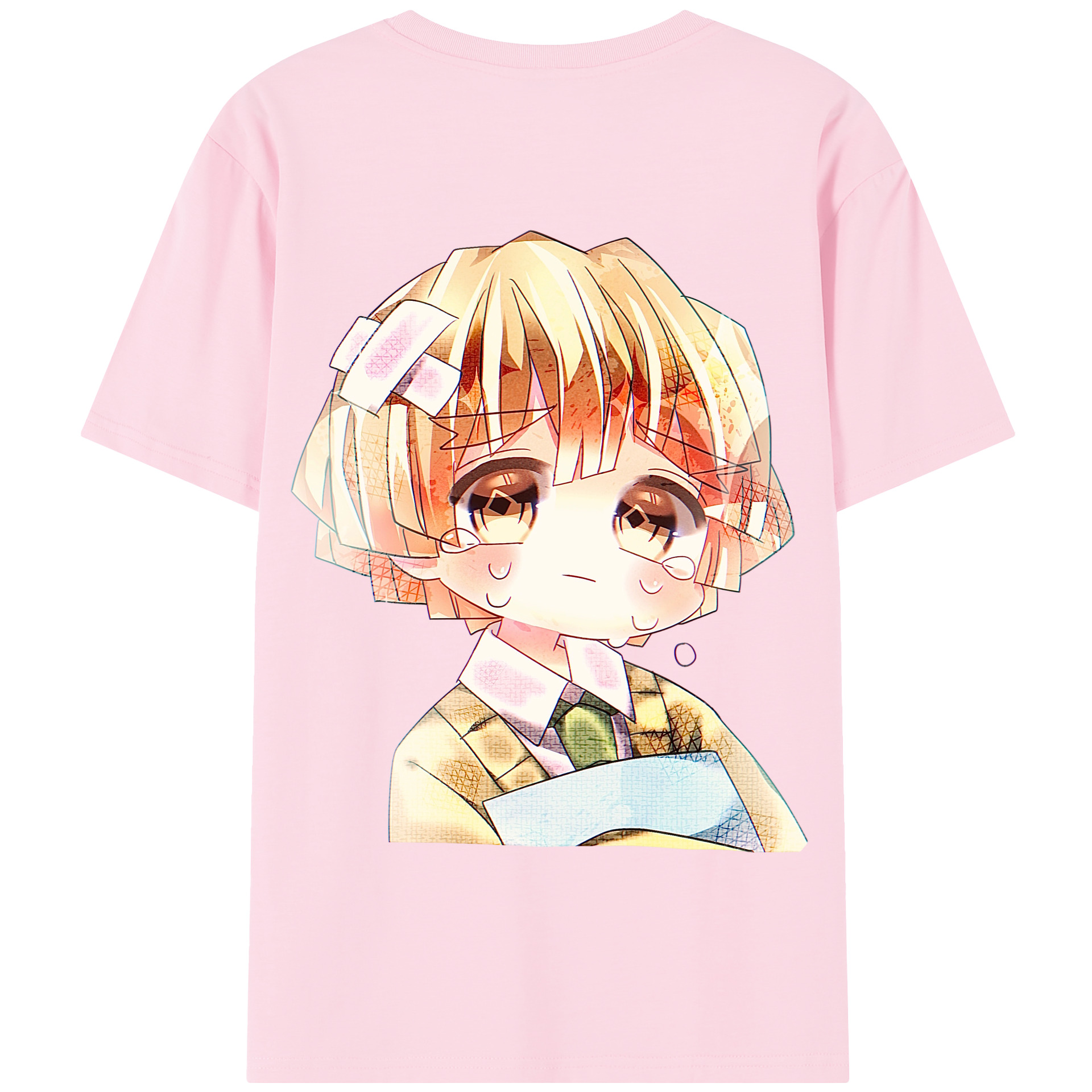 （画像用） 鬼滅の刃（きめつのやいば）我妻 善逸／あがつま ぜんいつ Agatsuma Zenitsu 綿100％半袖Tシャツ（背面プリント）