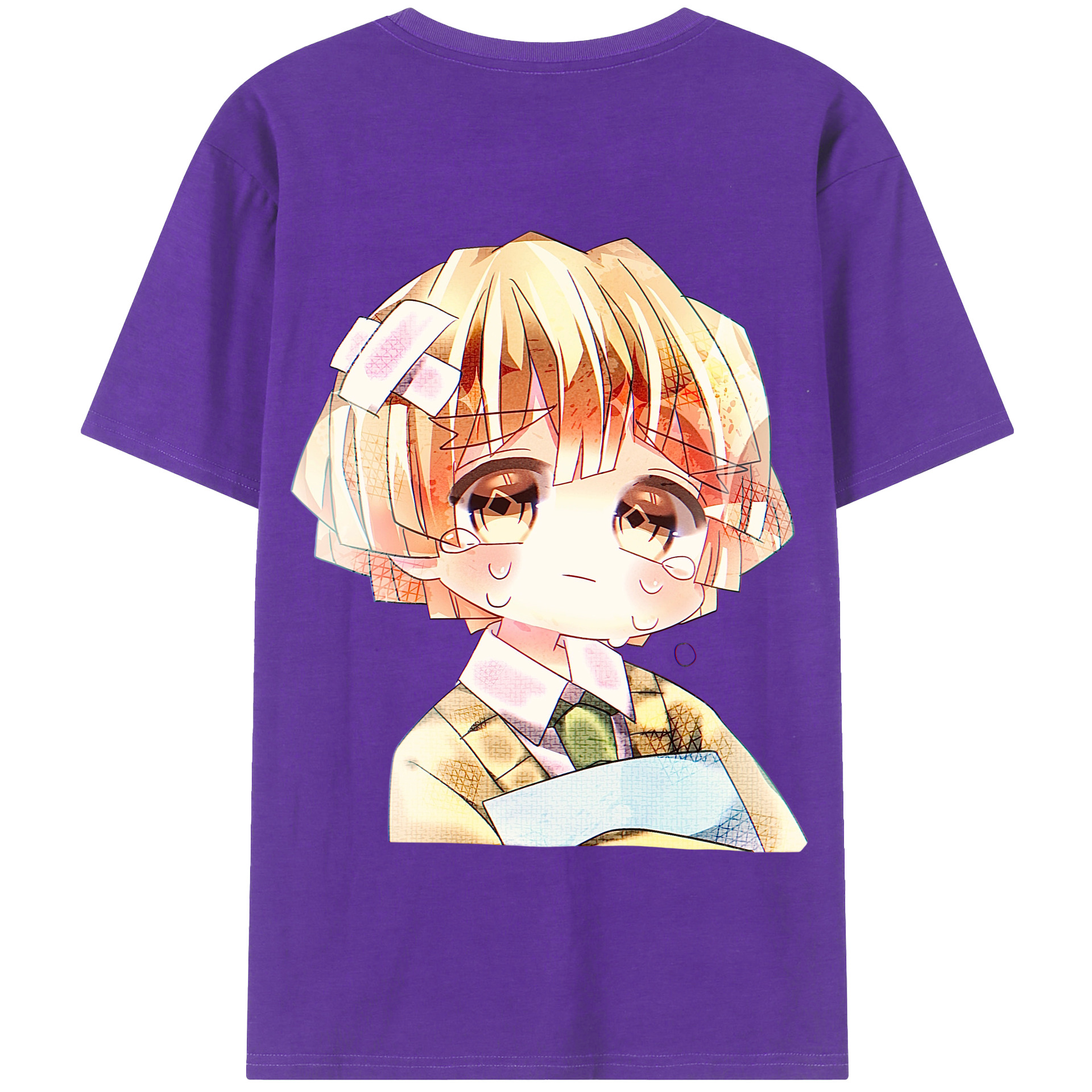 （画像用） 鬼滅の刃（きめつのやいば）我妻 善逸／あがつま ぜんいつ Agatsuma Zenitsu 綿100％半袖Tシャツ（背面プリント）