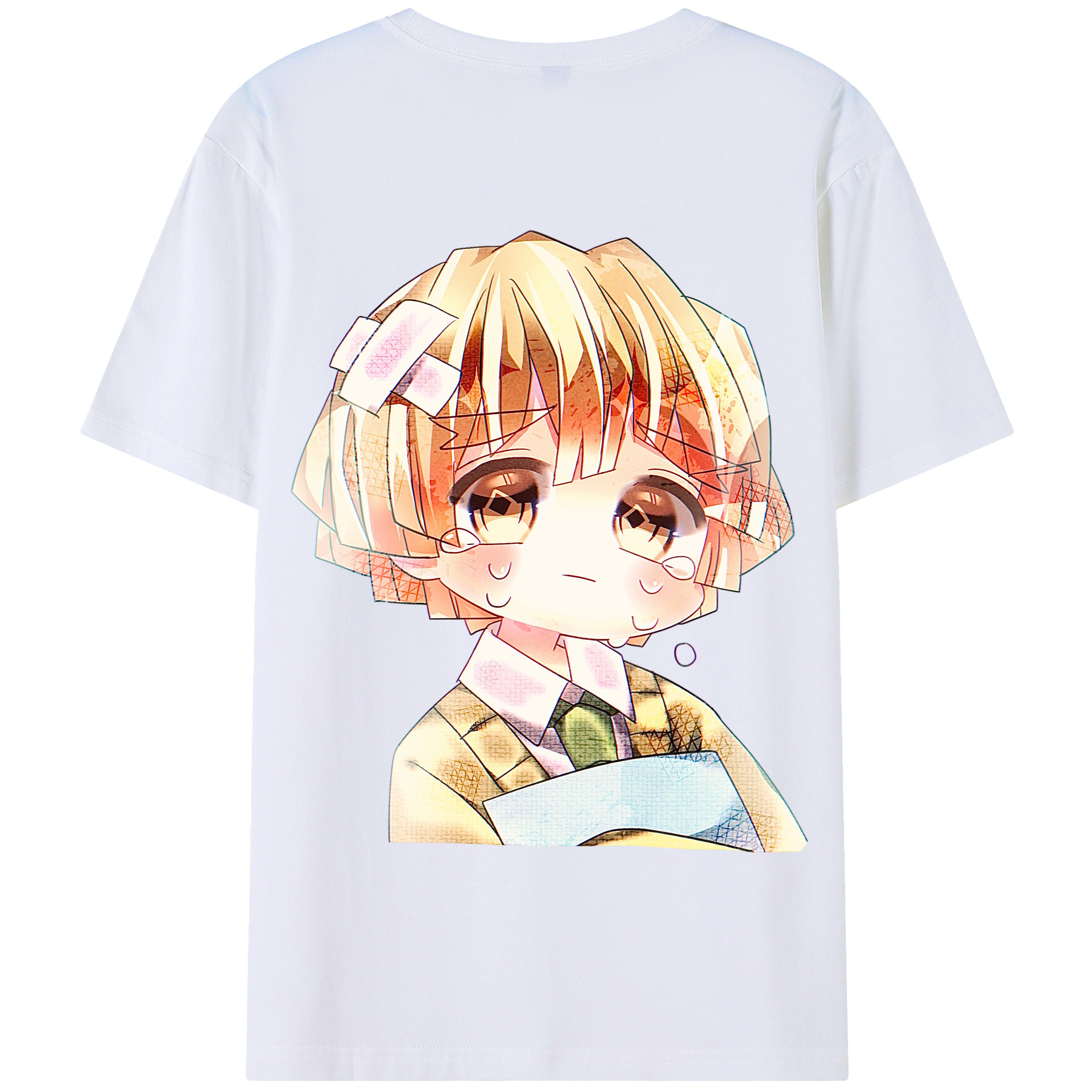 （画像用） 鬼滅の刃（きめつのやいば）我妻 善逸／あがつま ぜんいつ Agatsuma Zenitsu 綿100％半袖Tシャツ（背面プリント）