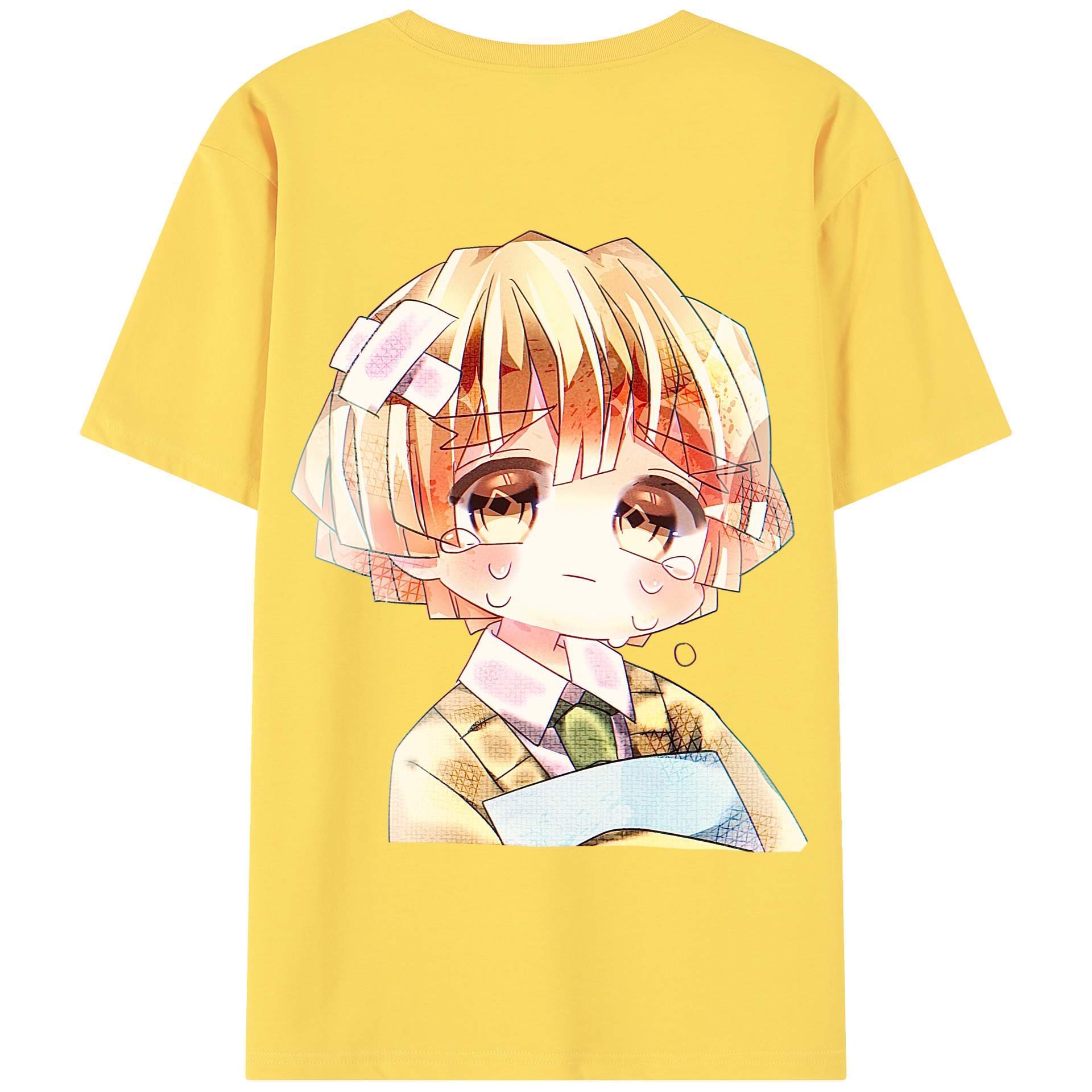 （画像用） 鬼滅の刃（きめつのやいば）我妻 善逸／あがつま ぜんいつ Agatsuma Zenitsu 綿100％半袖Tシャツ（背面プリント）