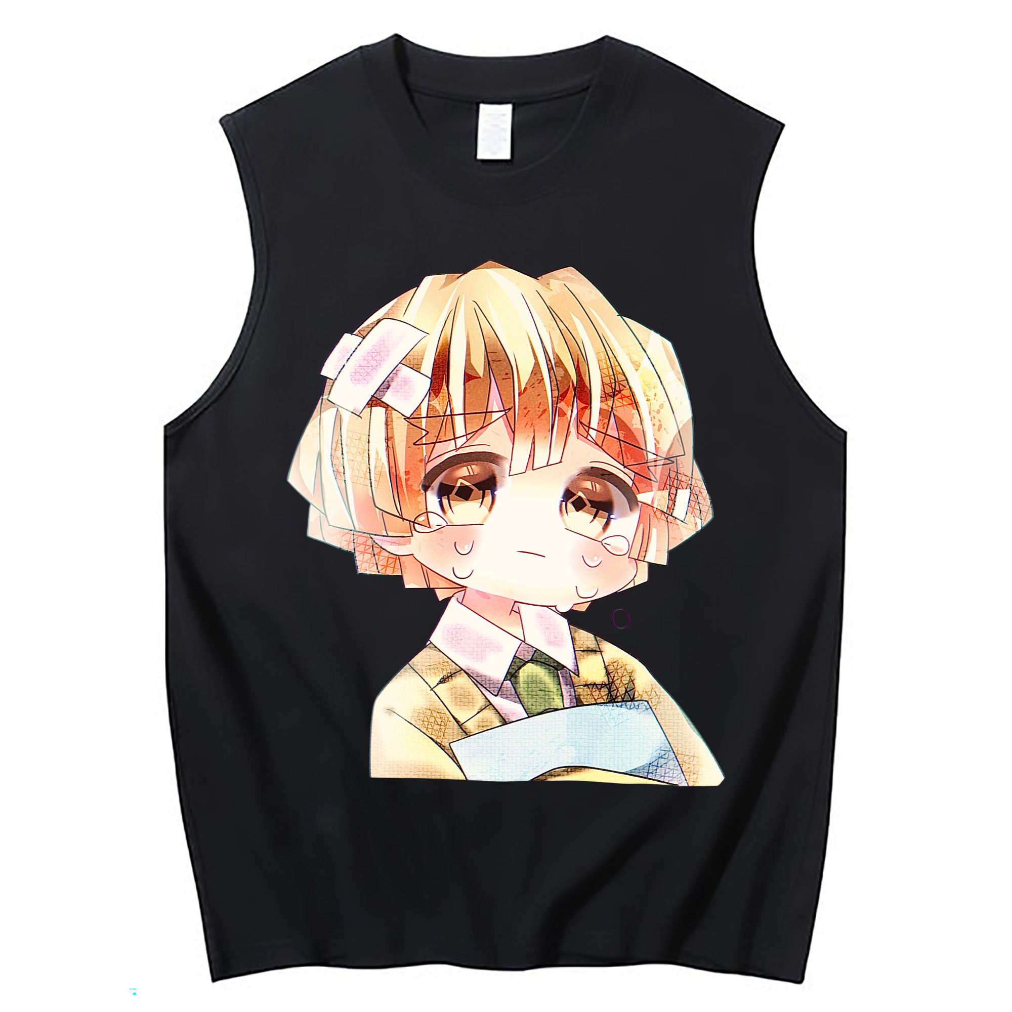 （画像用） 鬼滅の刃（きめつのやいば）我妻 善逸／あがつま ぜんいつ Agatsuma Zenitsu コットン100％タンクトップ（フロントプリント）