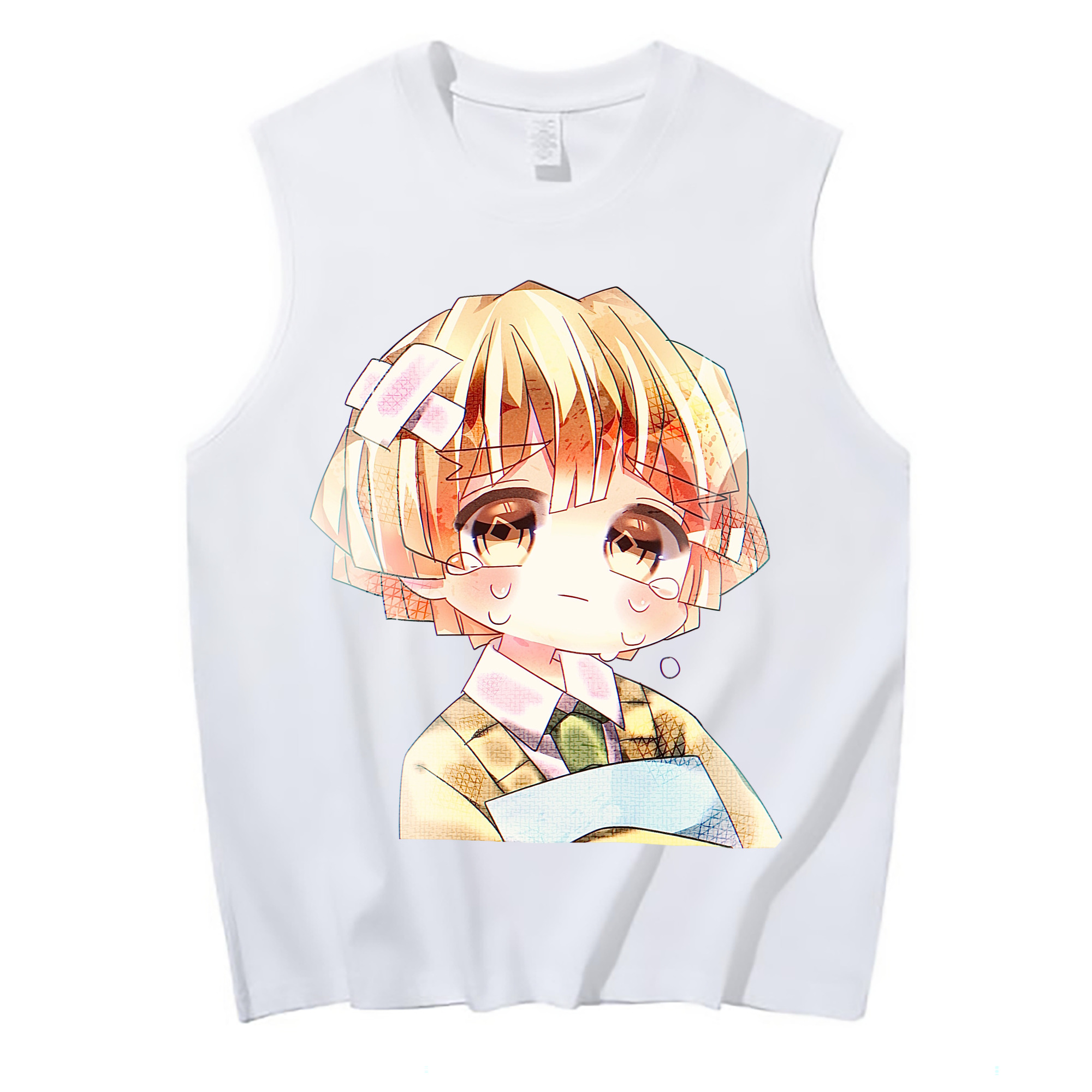 （画像用） 鬼滅の刃（きめつのやいば）我妻 善逸／あがつま ぜんいつ Agatsuma Zenitsu コットン100％タンクトップ（フロントプリント）